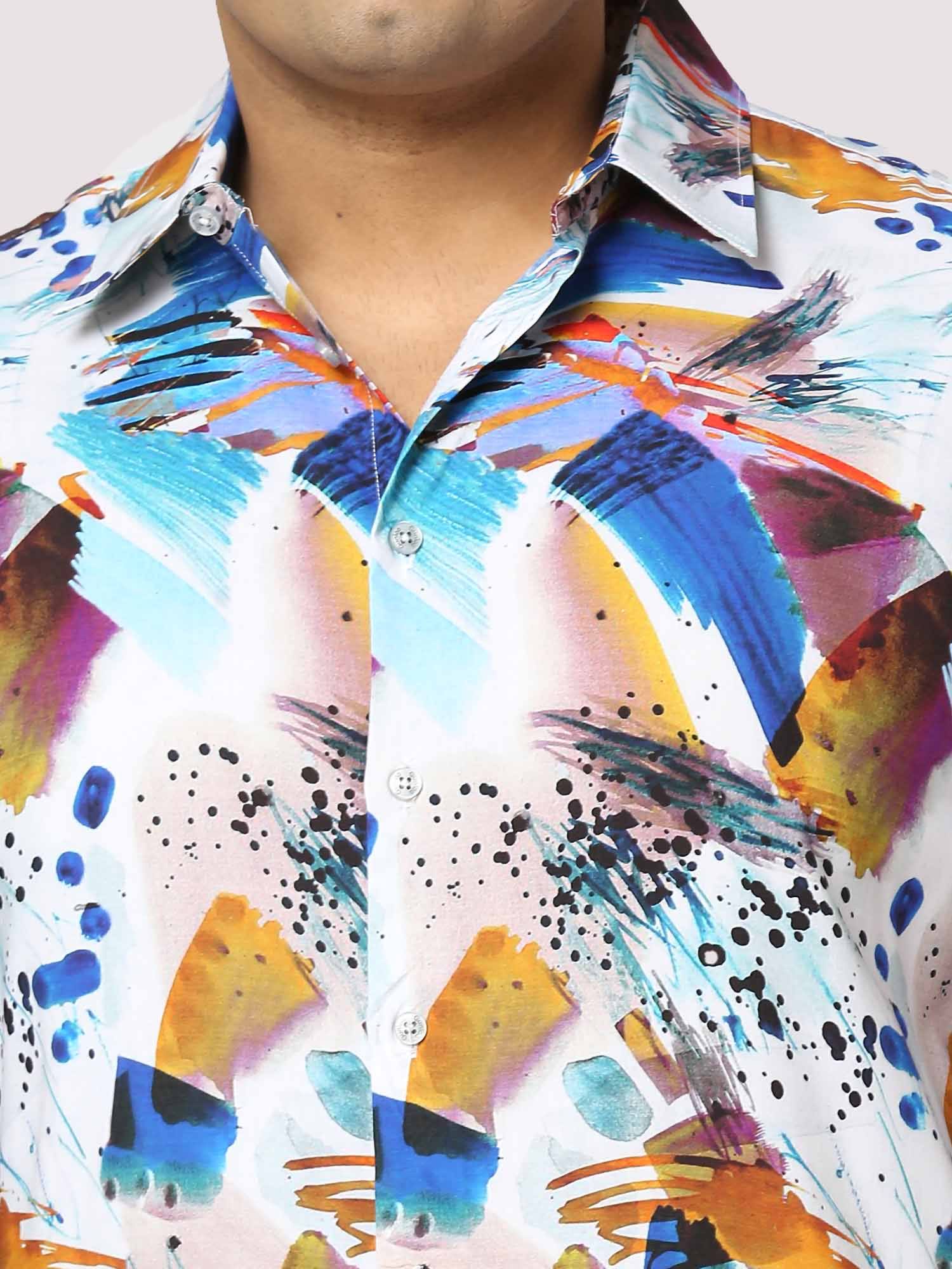 Yacht Digital Printed Half Shirt Men's Plus Size - Guniaa Fashions