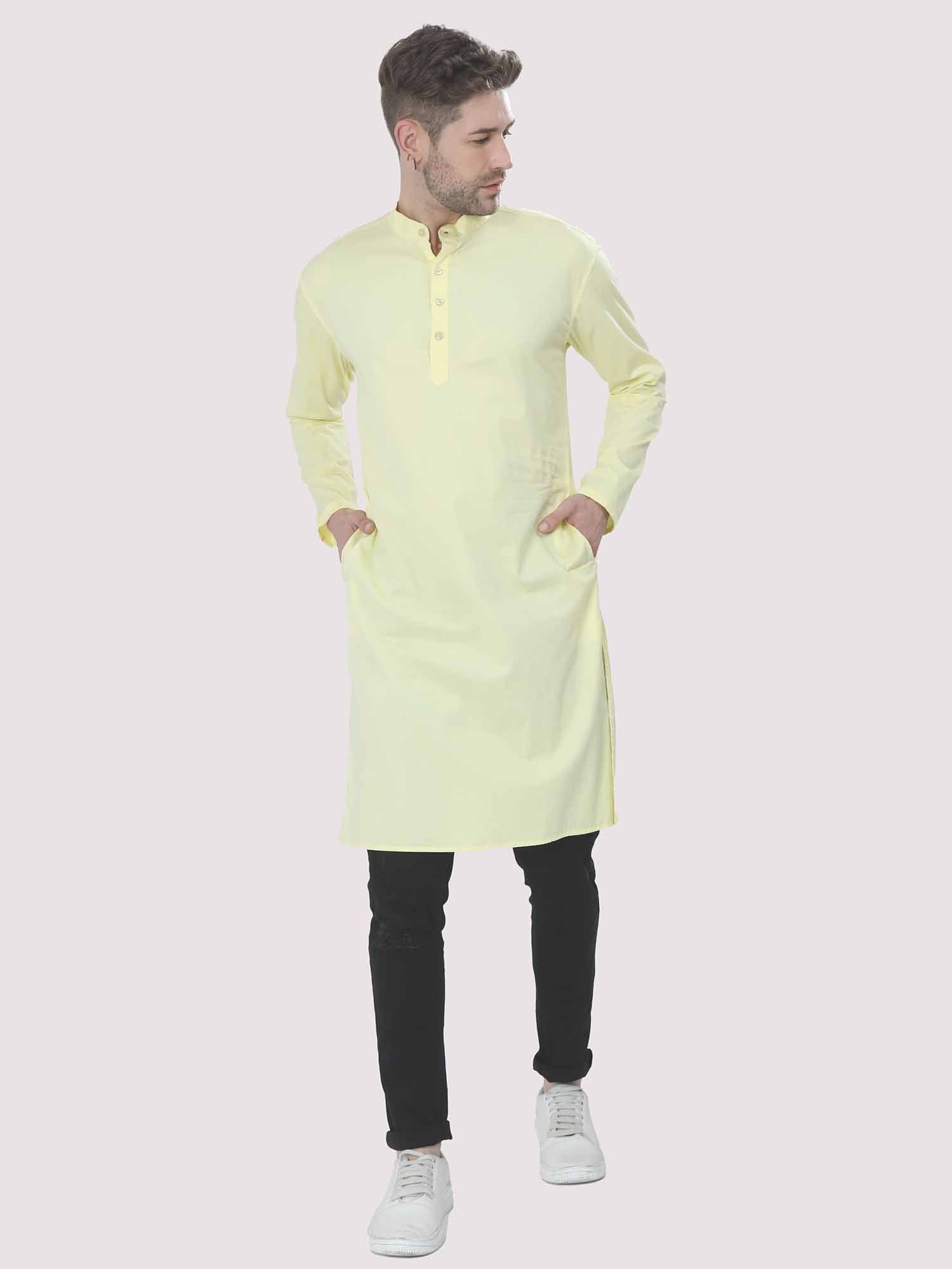 Yellow Solid Kurta - Guniaa Fashions