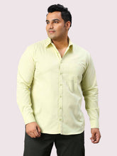 Yellow Solid Pure Cotton Full Sleeve Shirt Men's Plus Size - Guniaa Fashions