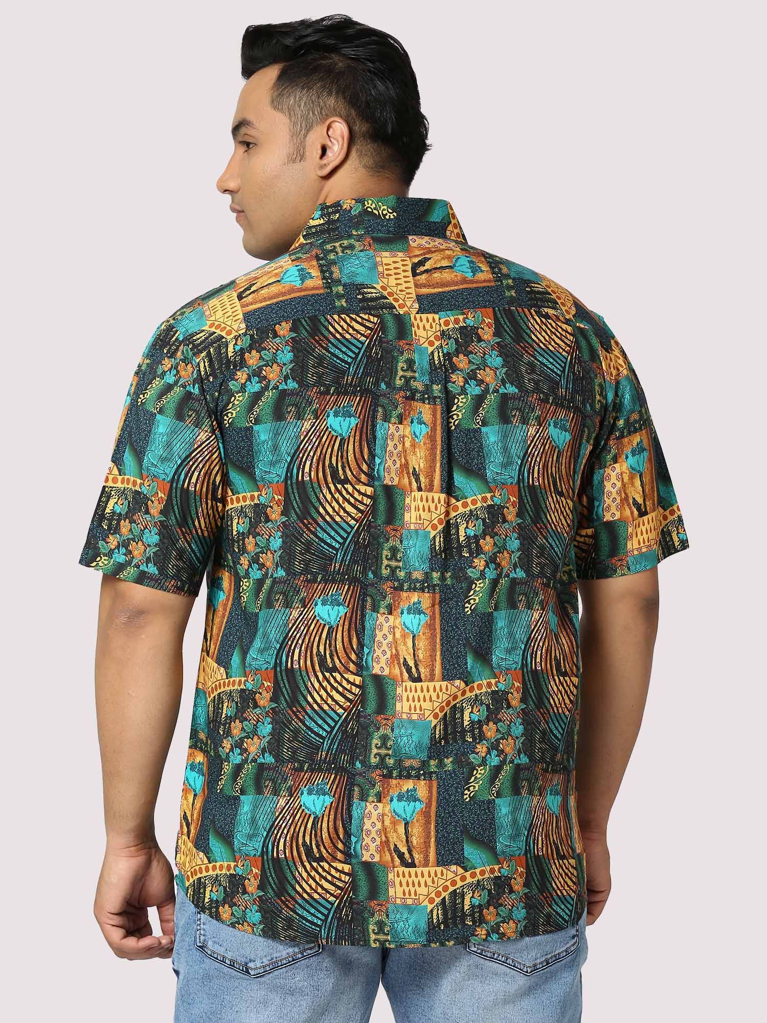 Zeus Digital Printed Half Shirt Men's Plus Size - Guniaa Fashions