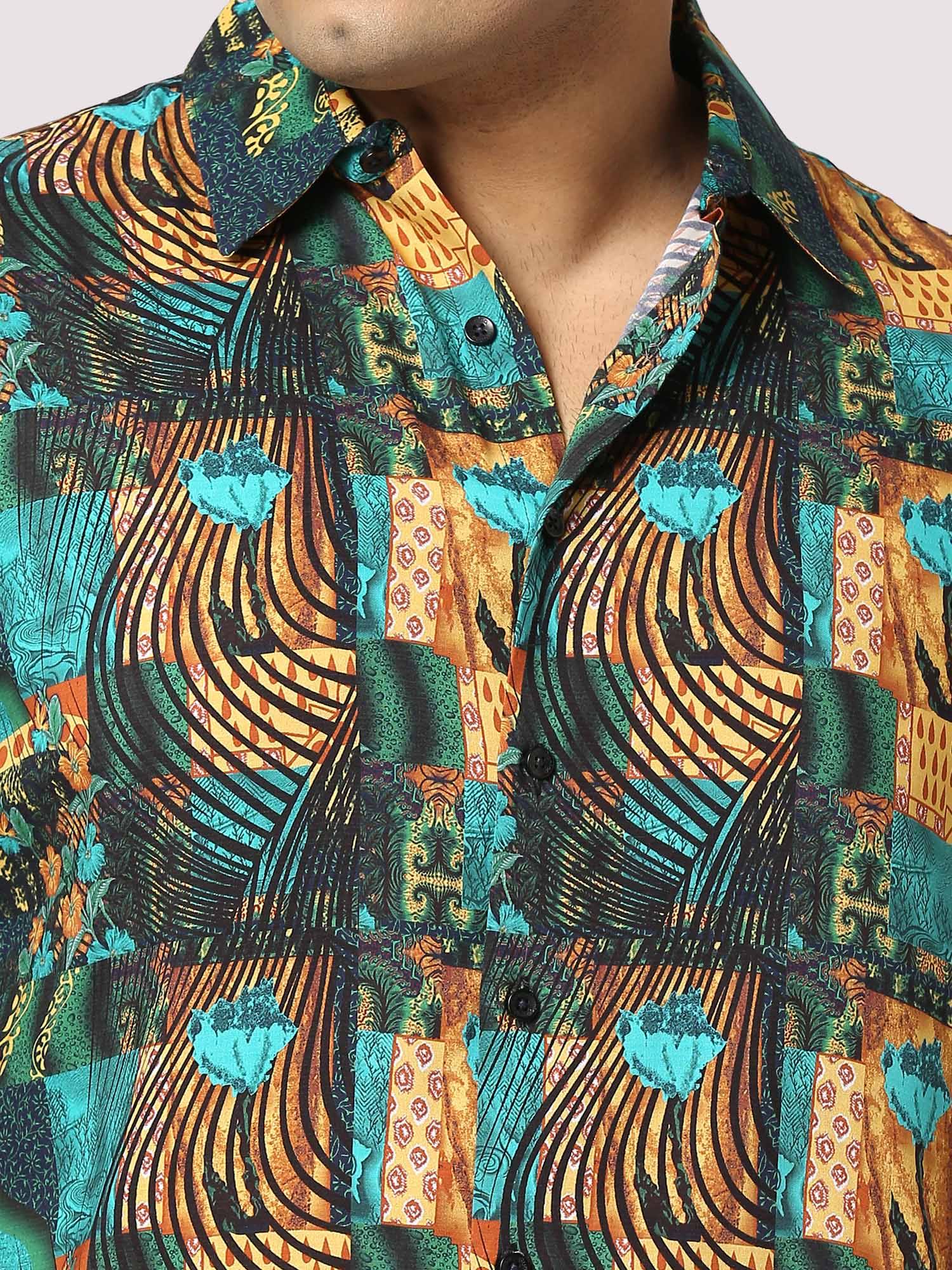 Zeus Digital Printed Half Shirt Men's Plus Size - Guniaa Fashions