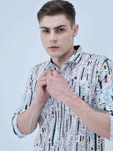 Black Dotted Digital Printed Full Shirt - Guniaa Fashions