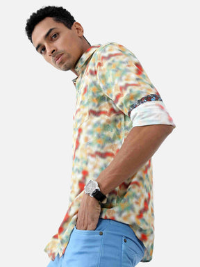 Blurry Lines Digital Printed Full Shirt - Guniaa Fashions