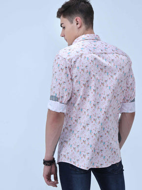 Blush Floral Digital Printed Full Shirt - Guniaa Fashions
