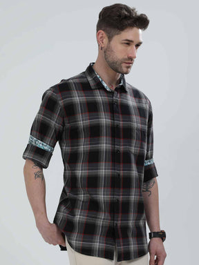 Brown Checkered Cotton Shirt - Guniaa Fashions