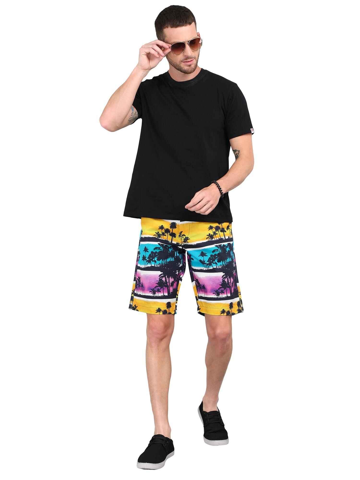 Coco Beach Digital Printed Giza Cotton Men's Shorts - Guniaa Fashions