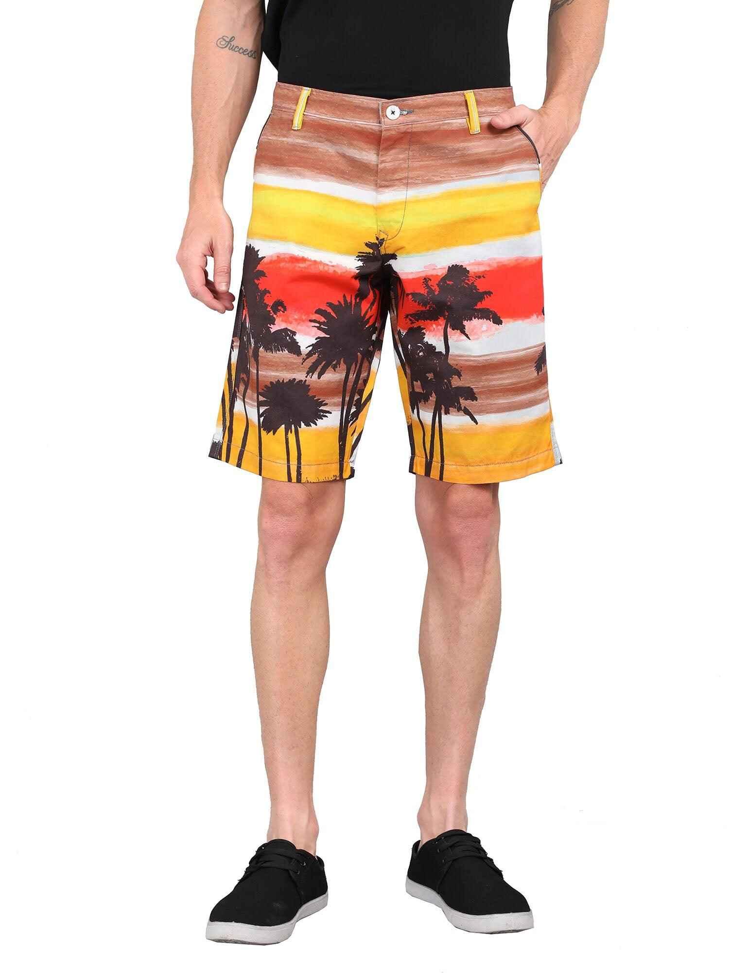Coco on Sun Set Digital Printed Giza Cotton Men's Shorts - Guniaa Fashions