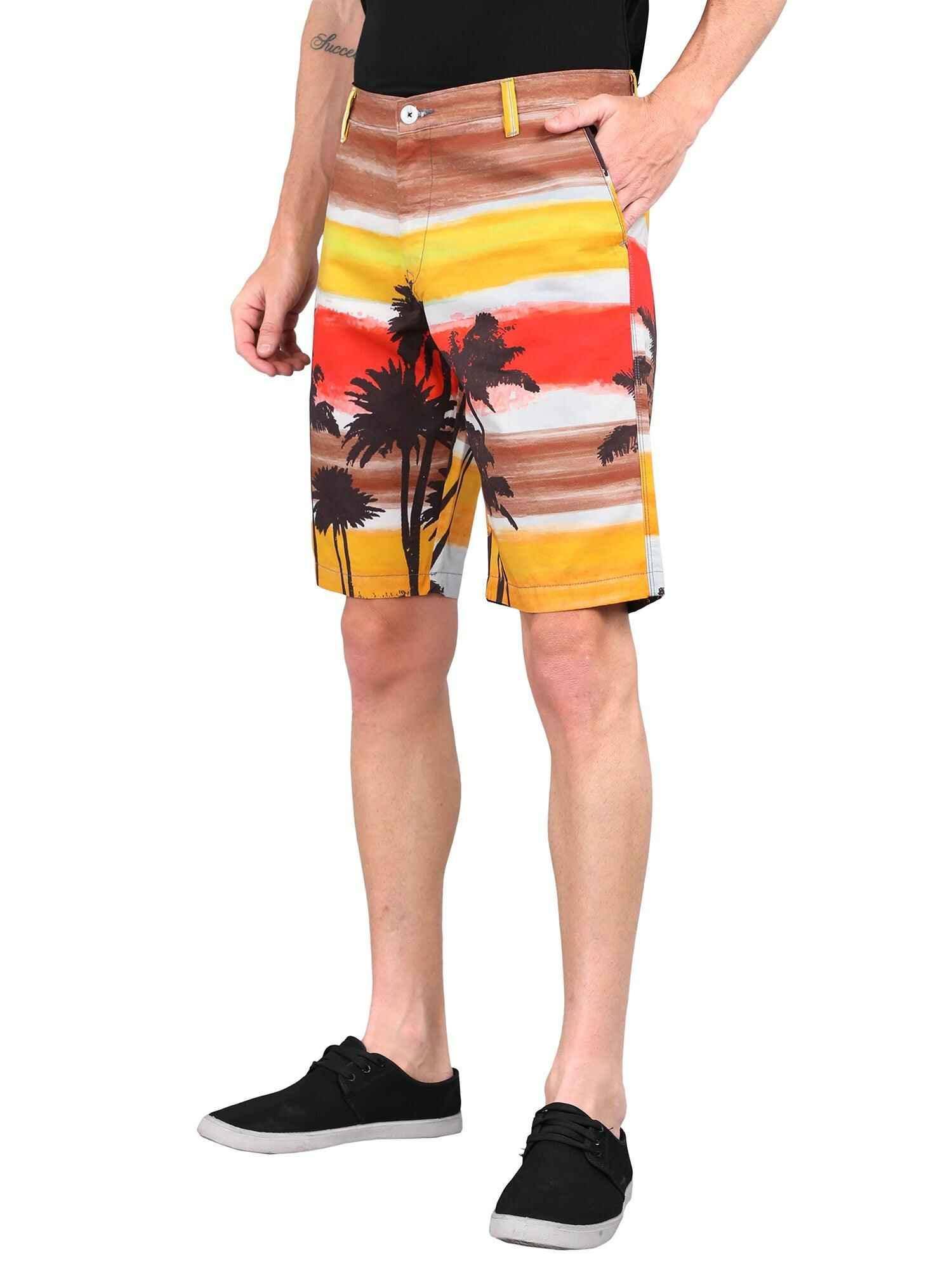 Coco on Sun Set Digital Printed Giza Cotton Men's Shorts - Guniaa Fashions