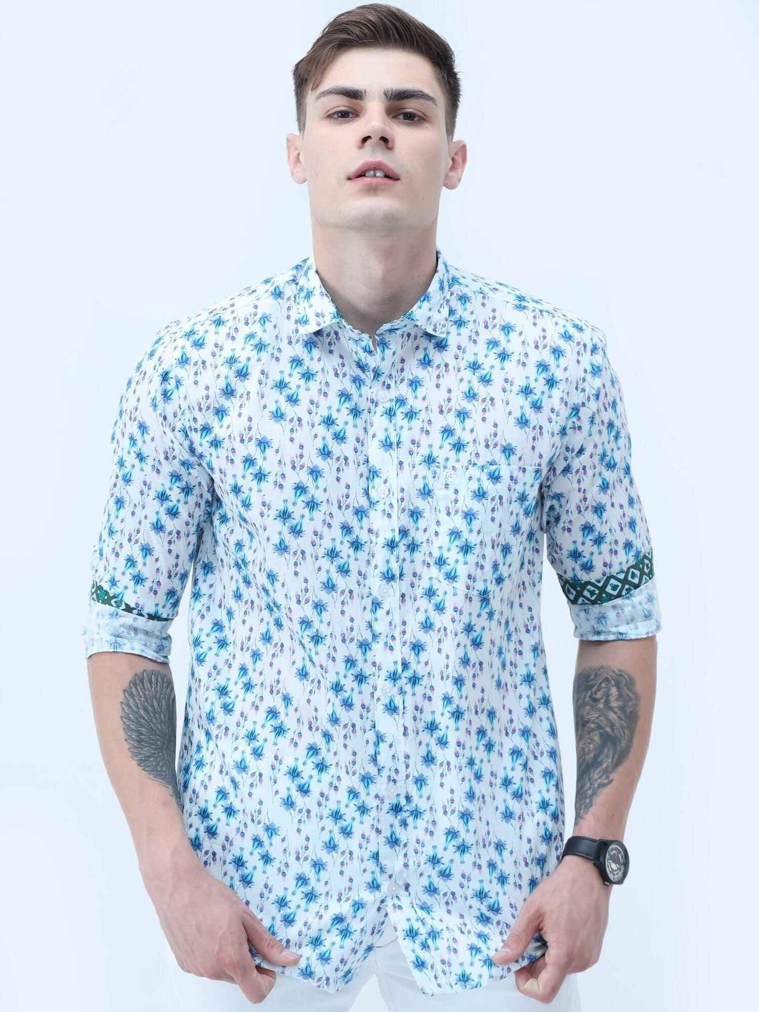 Davey Men's Printed Casual Shirt - Guniaa Fashions