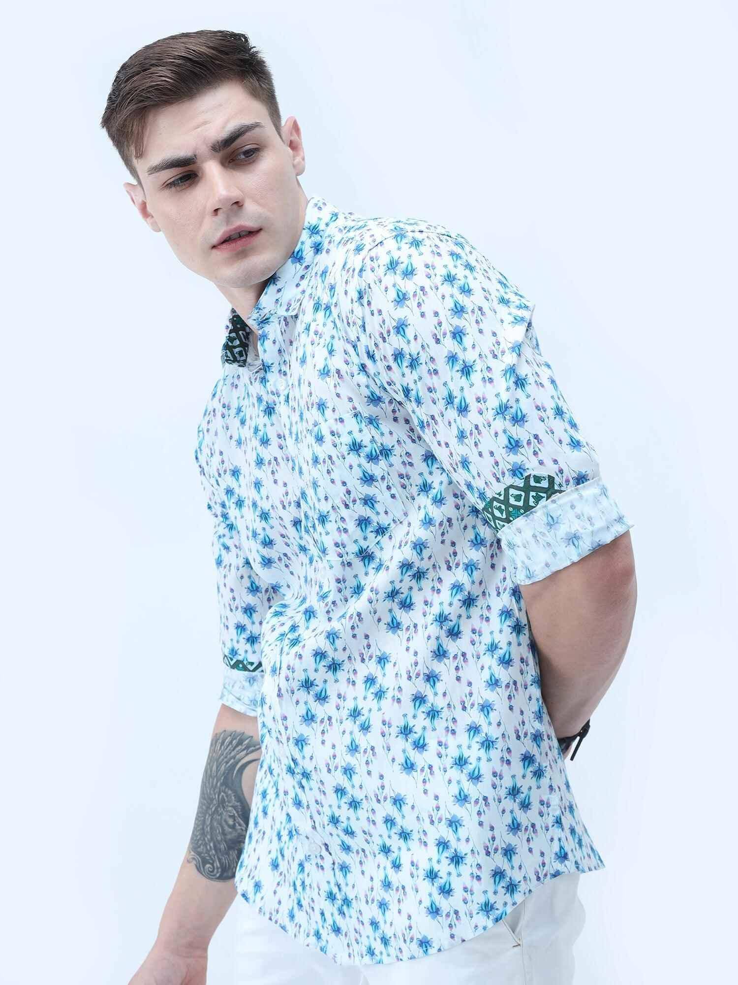 Davey Men's Printed Casual Shirt - Guniaa Fashions