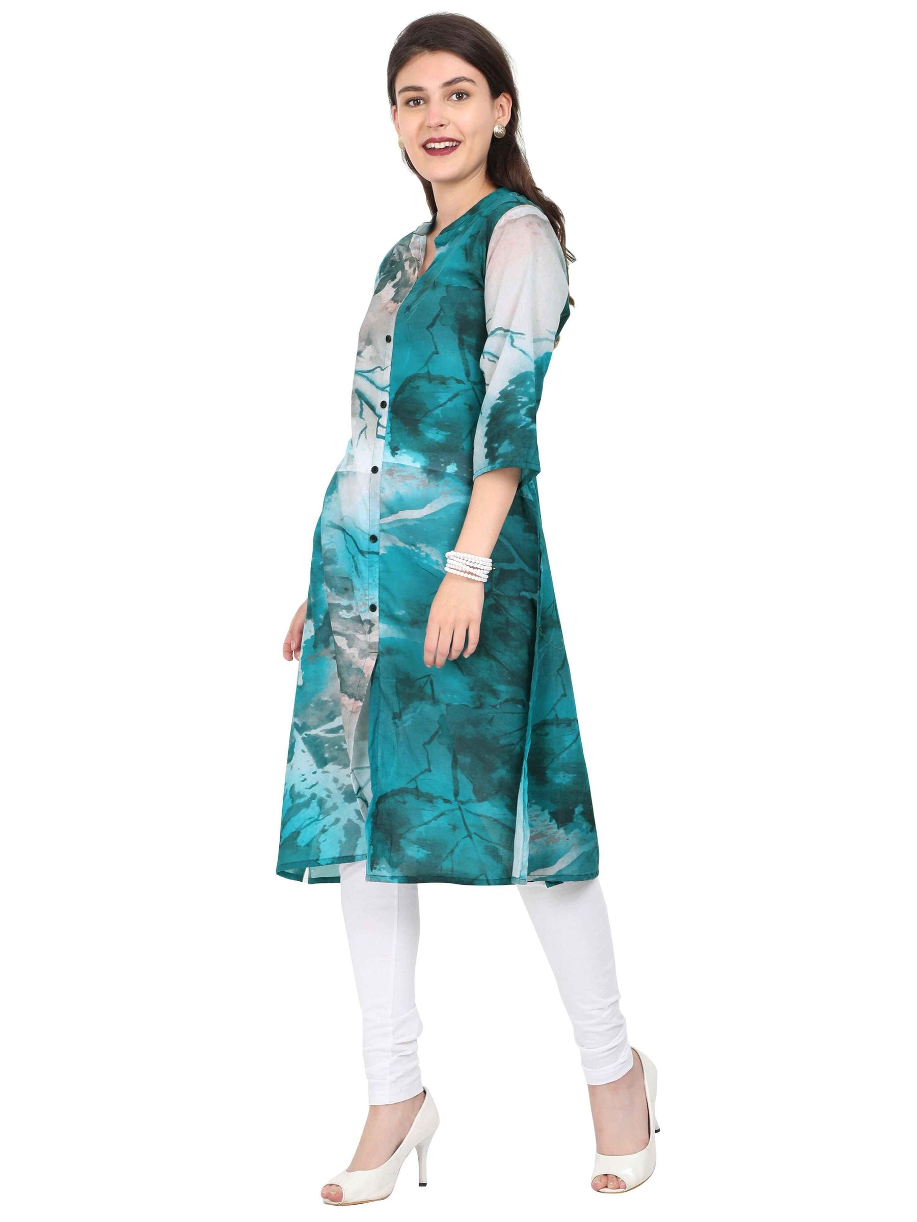 Digital Printed Multi-Colour Style Kurti - Guniaa Fashions