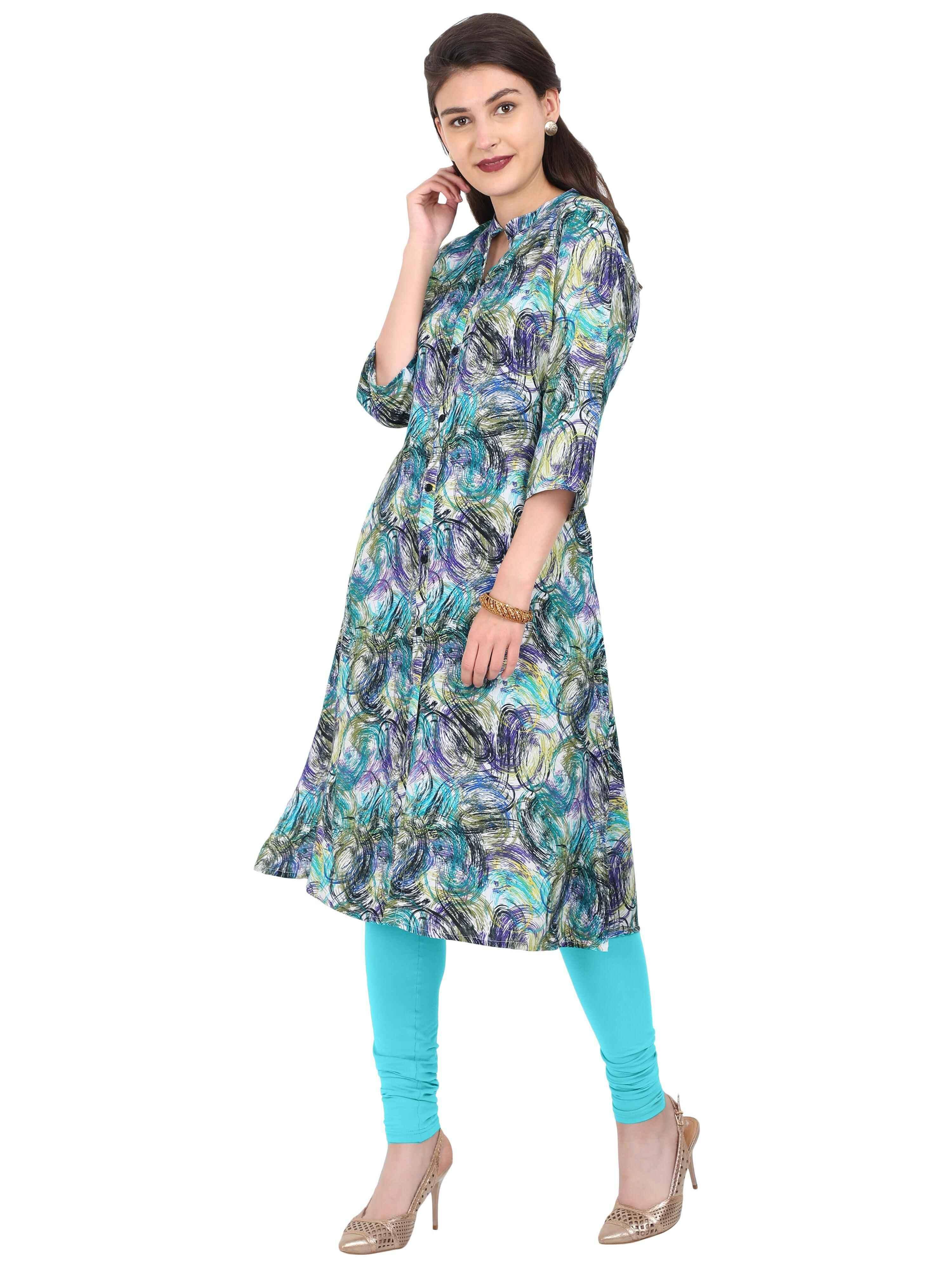 Digital Printed Multi-Colour Style Kurti - Guniaa Fashions