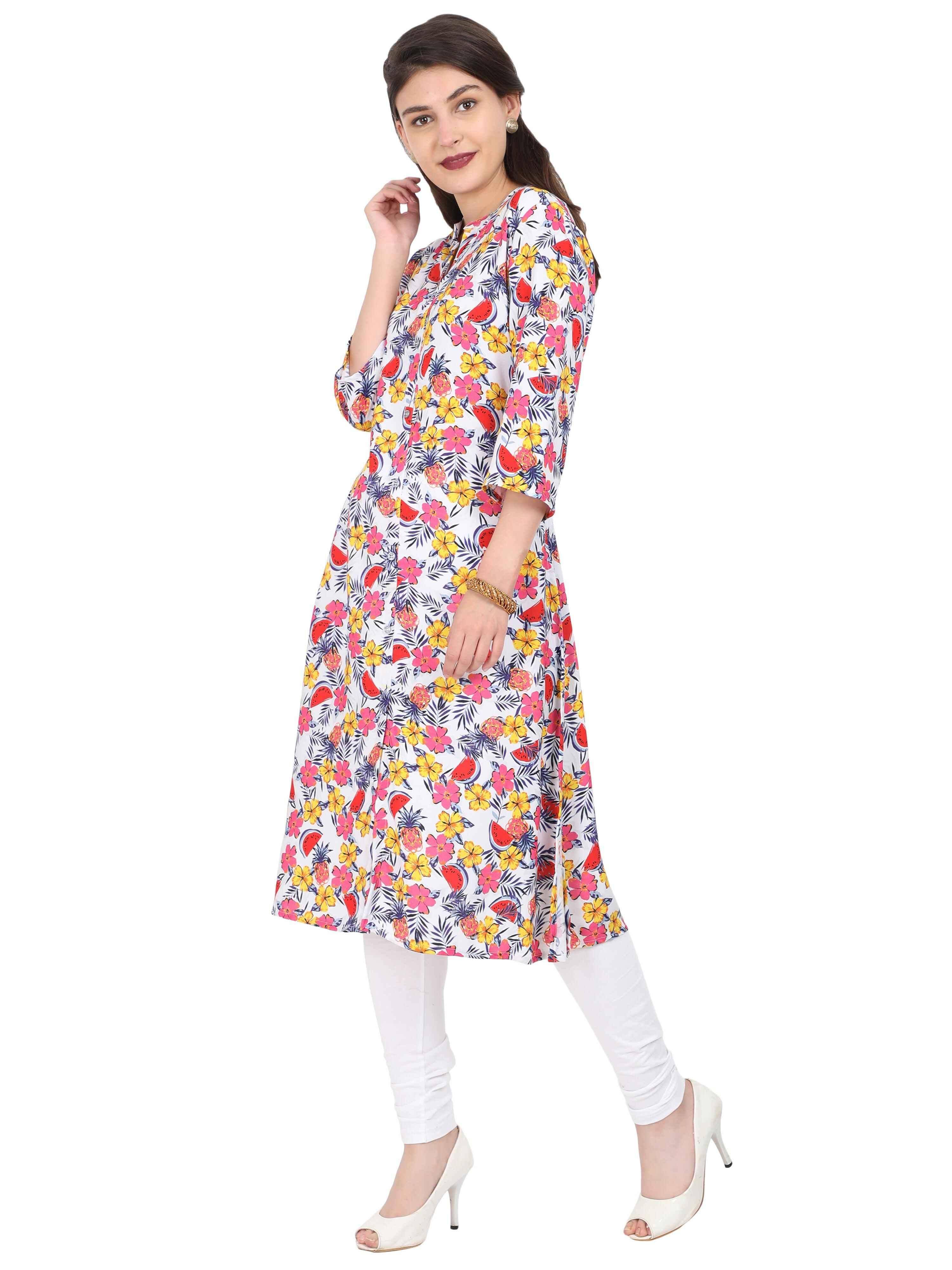 Digital Printed Multi-Colour Style Kurti - Guniaa Fashions