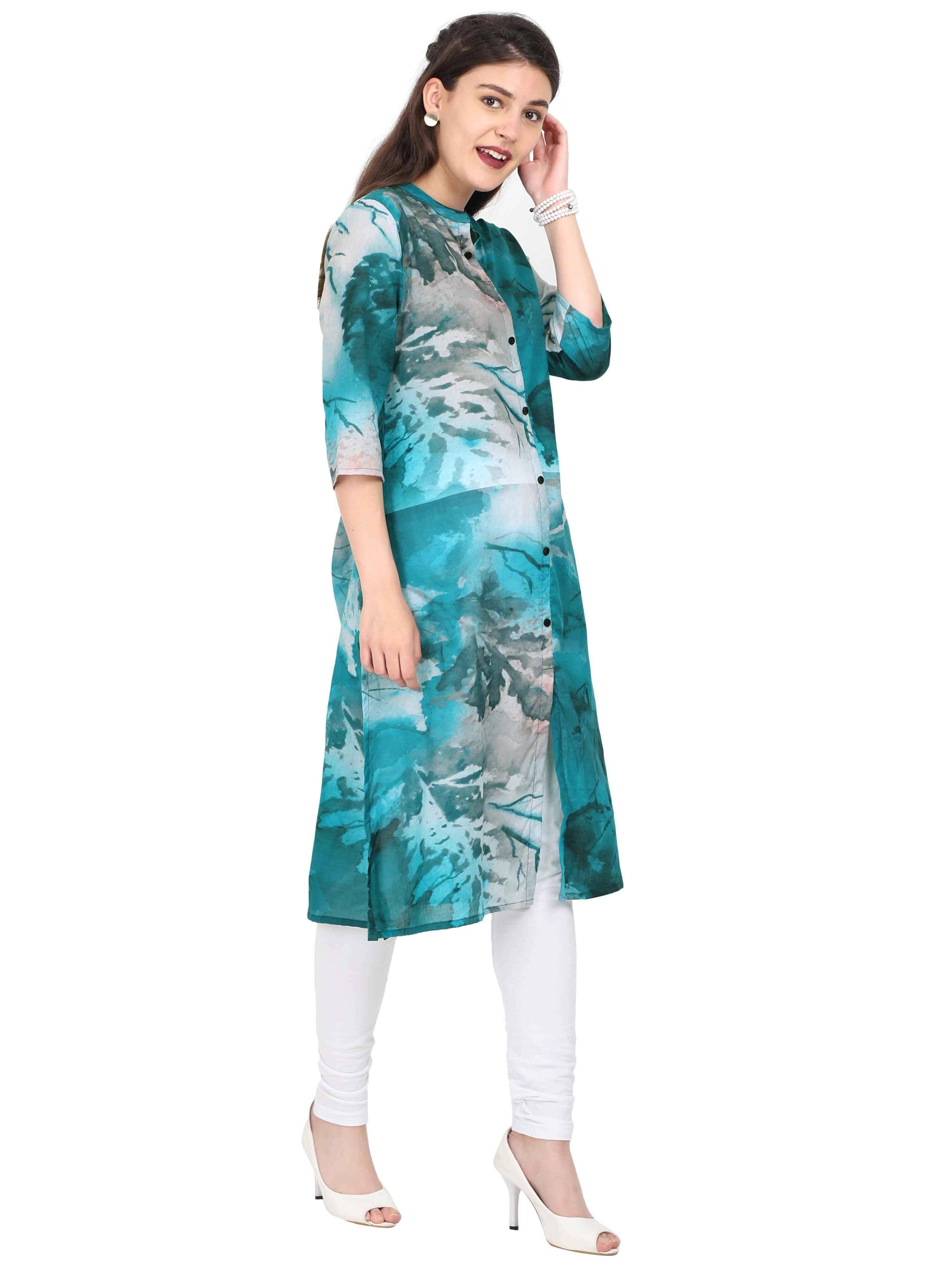 Digital Printed Multi-Colour Style Kurti - Guniaa Fashions