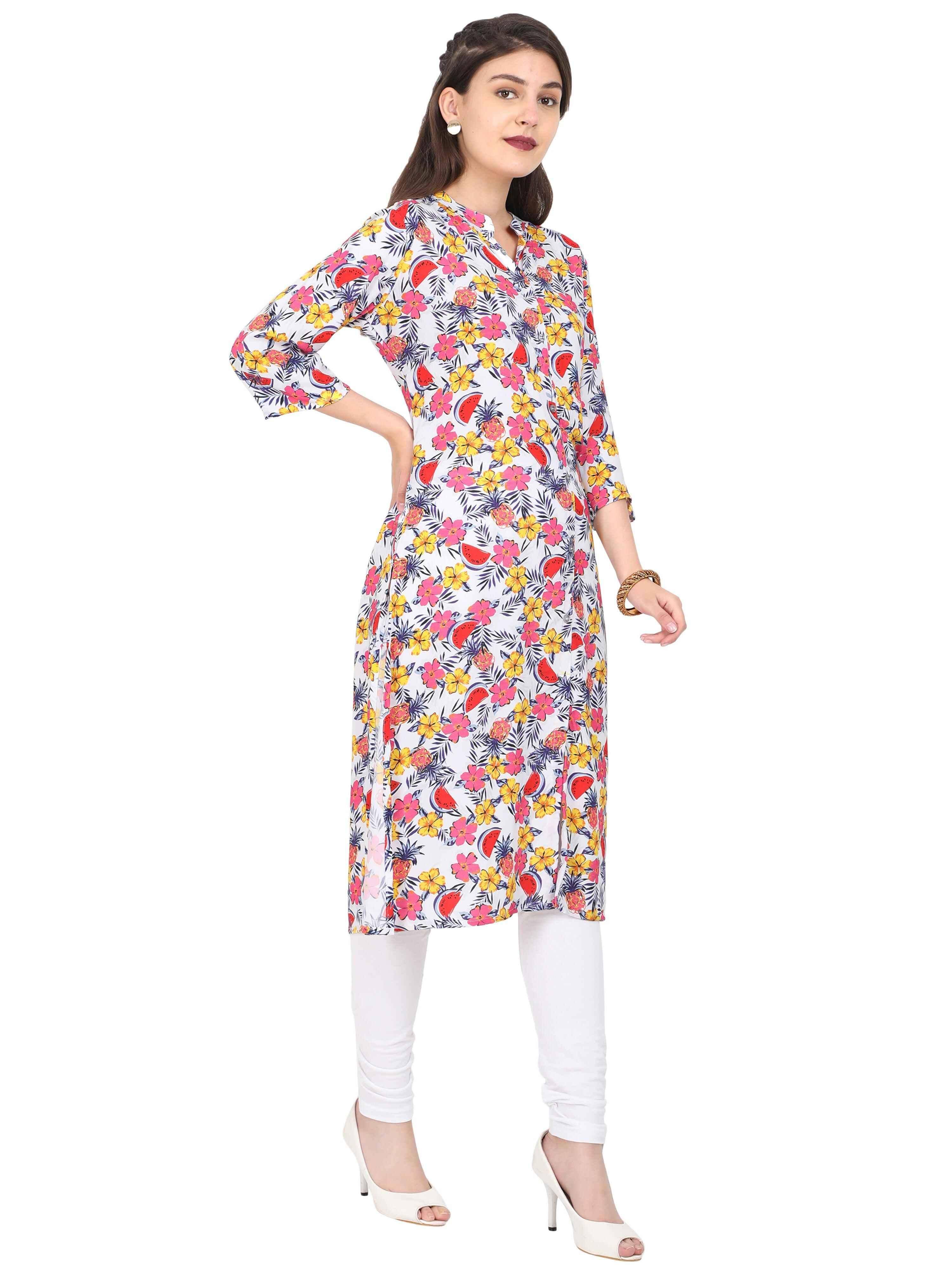 Digital Printed Multi-Colour Style Kurti - Guniaa Fashions