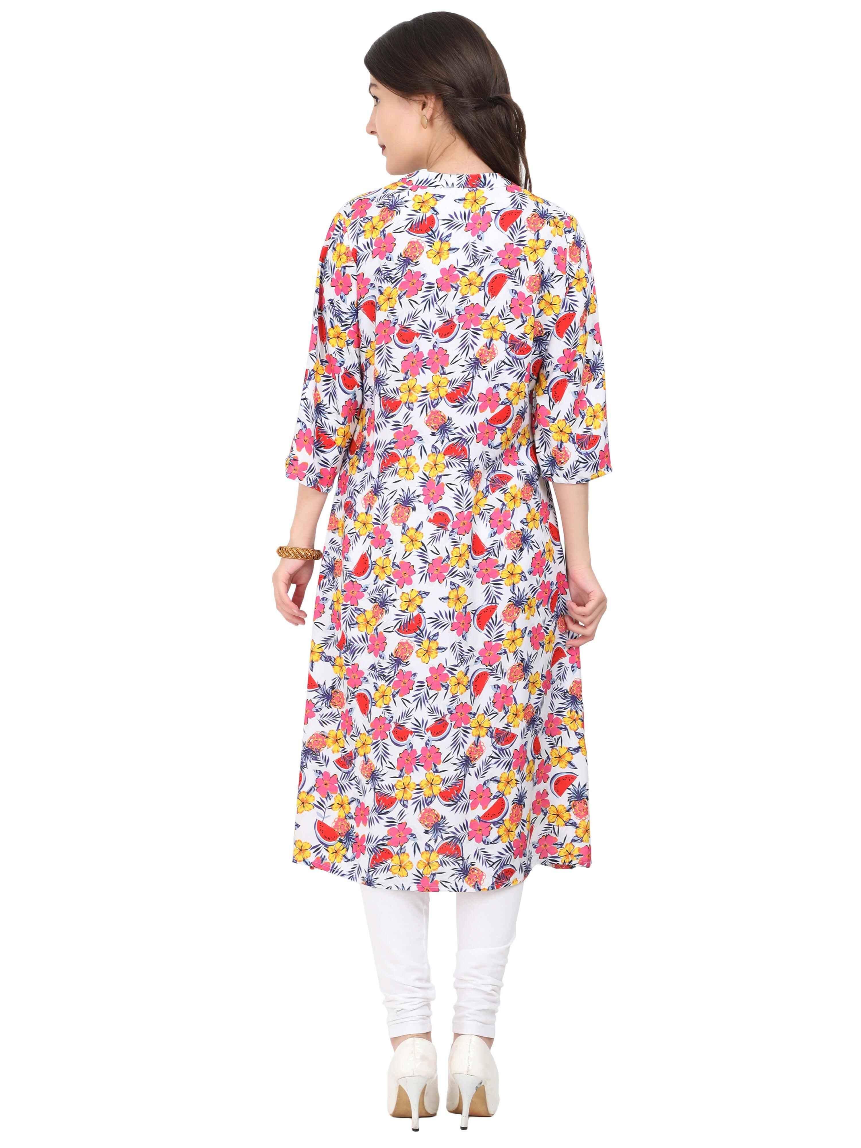 Digital Printed Multi-Colour Style Kurti - Guniaa Fashions