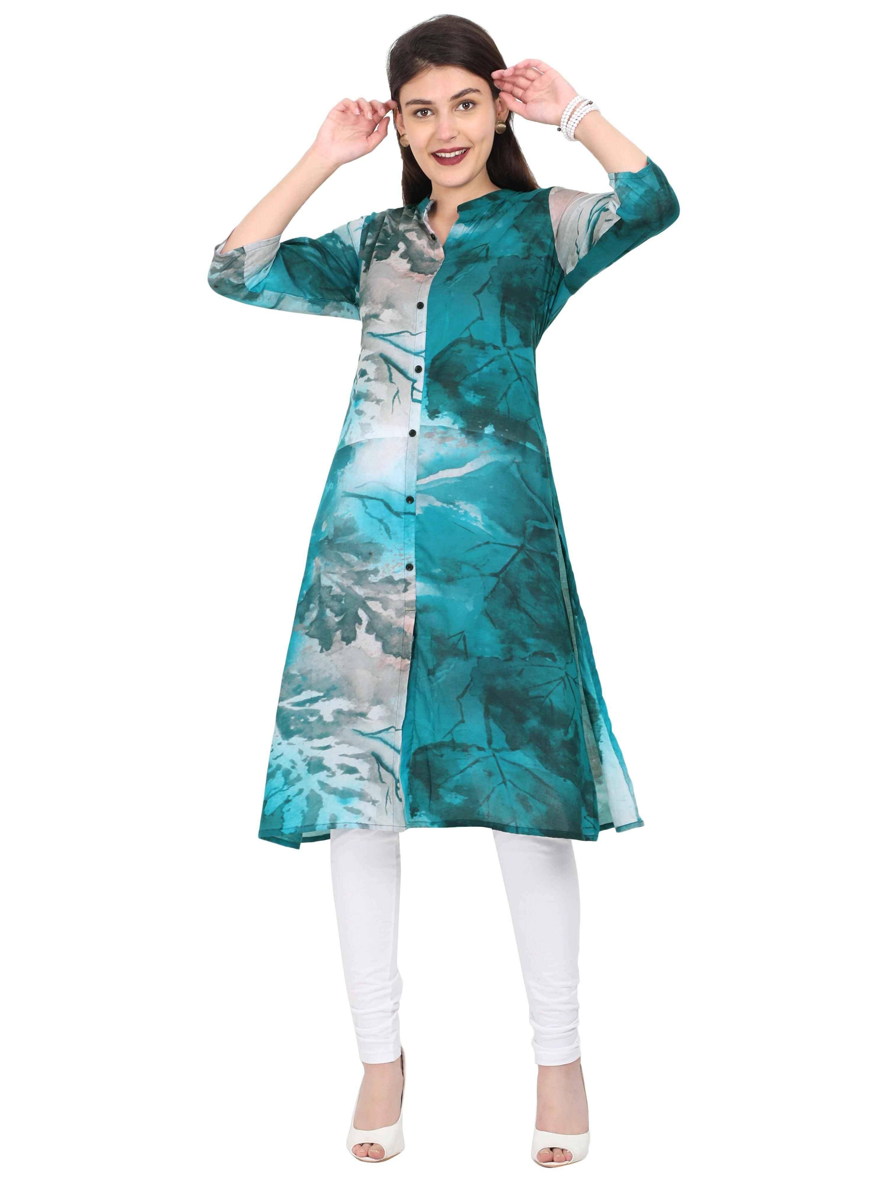 Digital Printed Multi-Colour Style Kurti - Guniaa Fashions