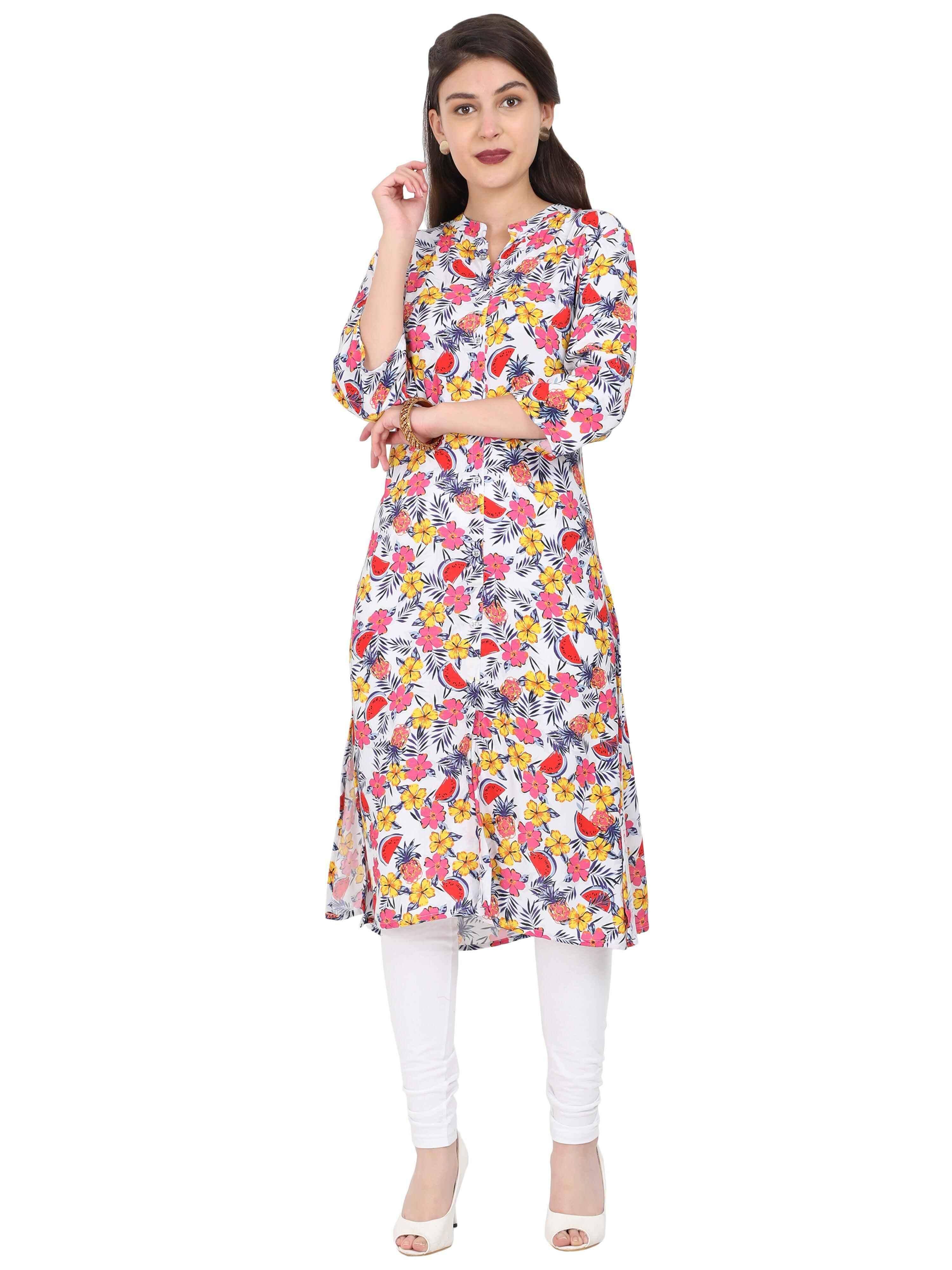 Digital Printed Multi-Colour Style Kurti - Guniaa Fashions