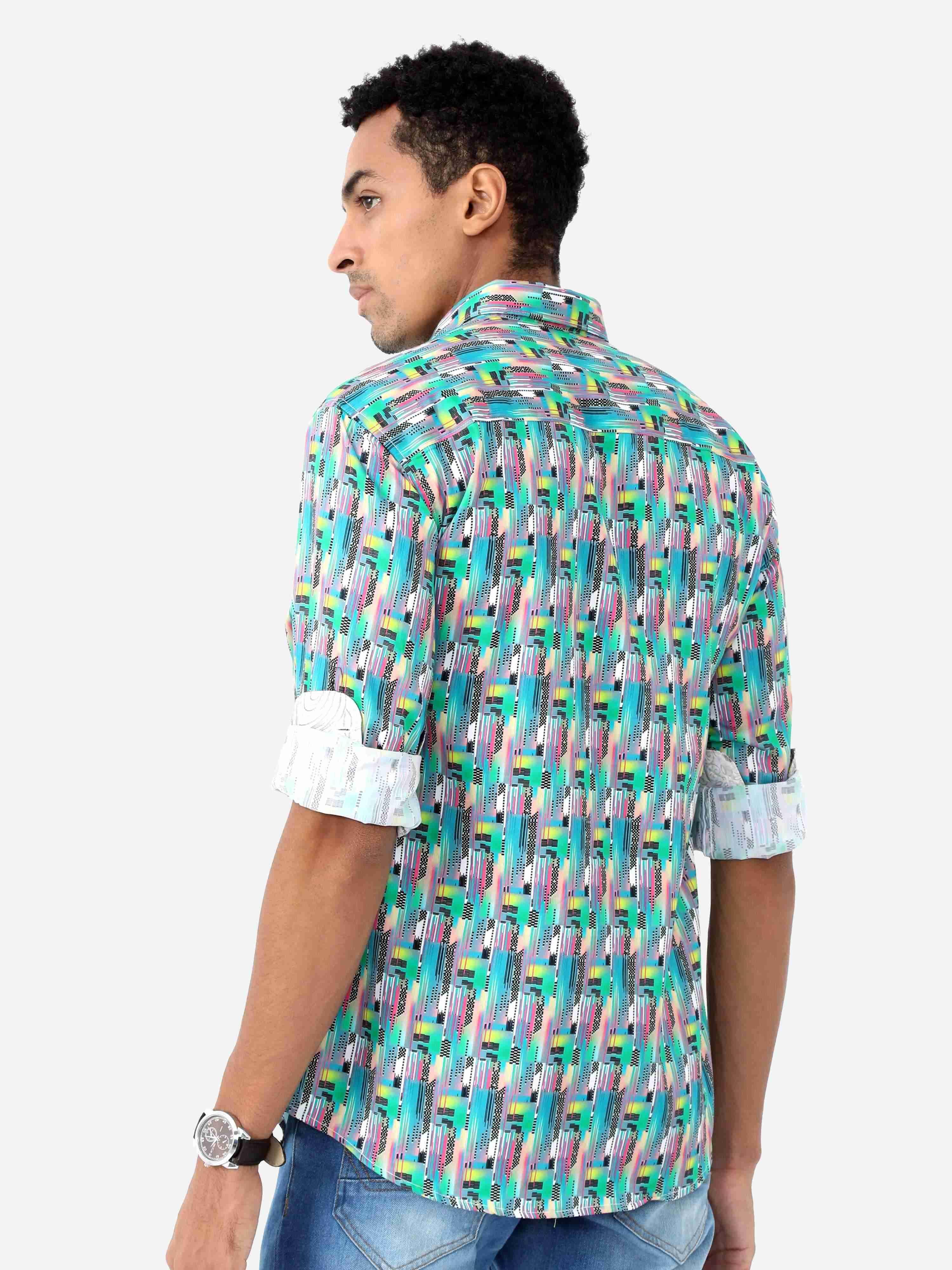 Electro Men's Printed Casual Shirt - Guniaa Fashions