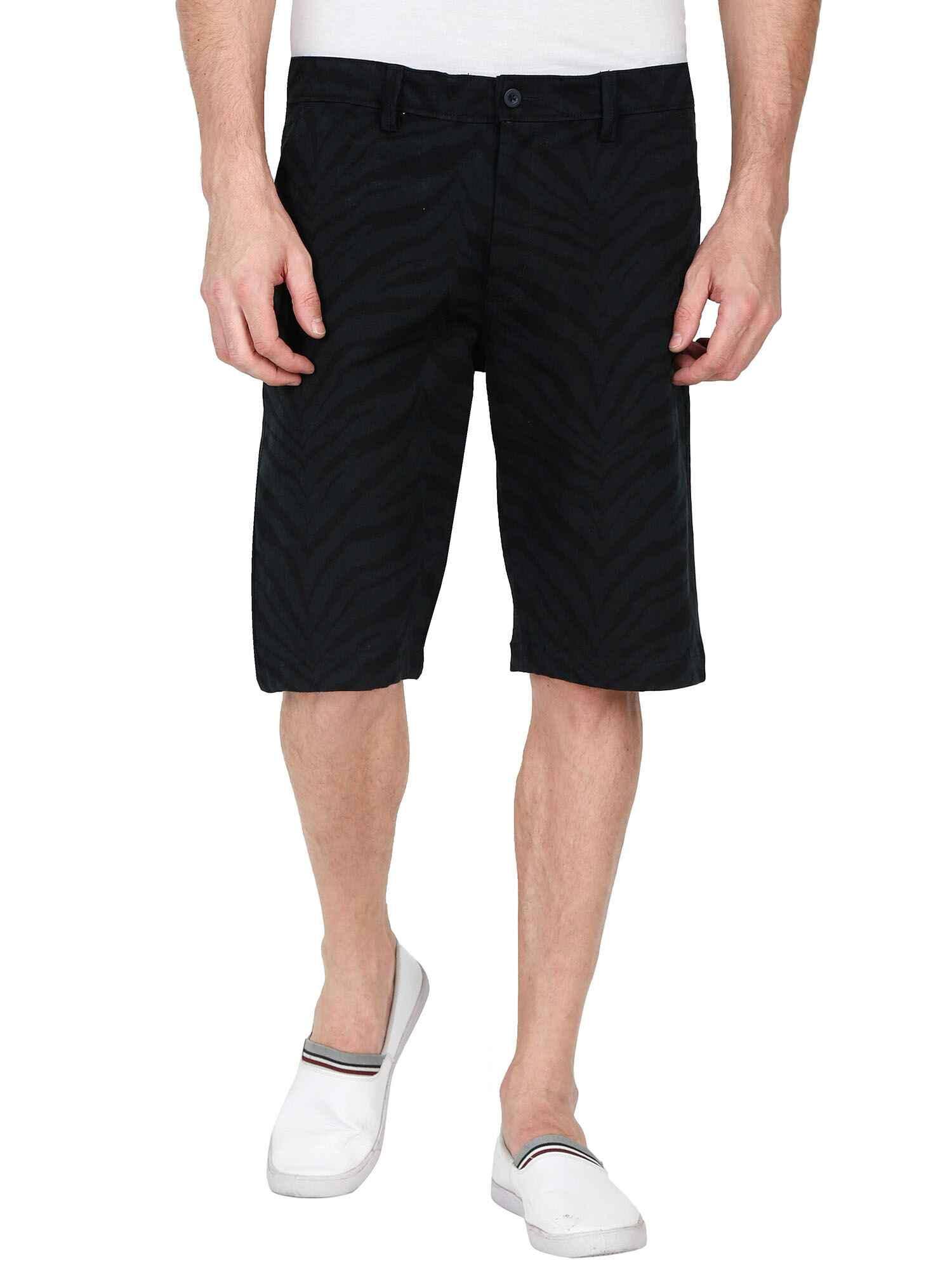 Eli Black Printed Shorts Men's Plus Size - Guniaa Fashions