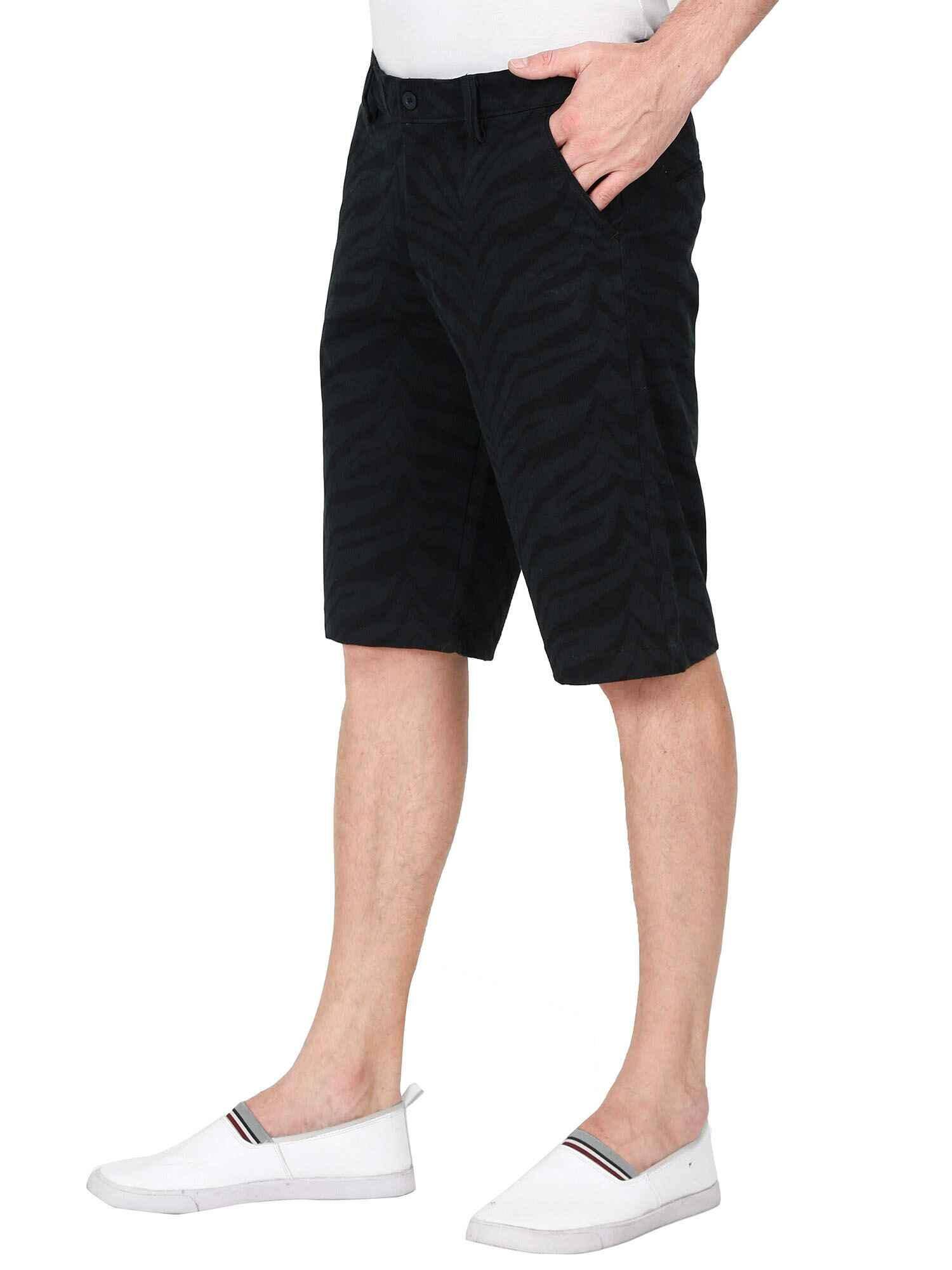 Eli Black Printed Shorts Men's Plus Size - Guniaa Fashions