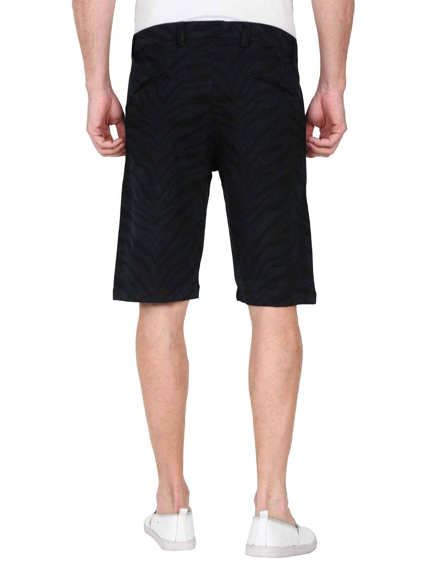 Eli Black Printed Shorts Men's Plus Size - Guniaa Fashions