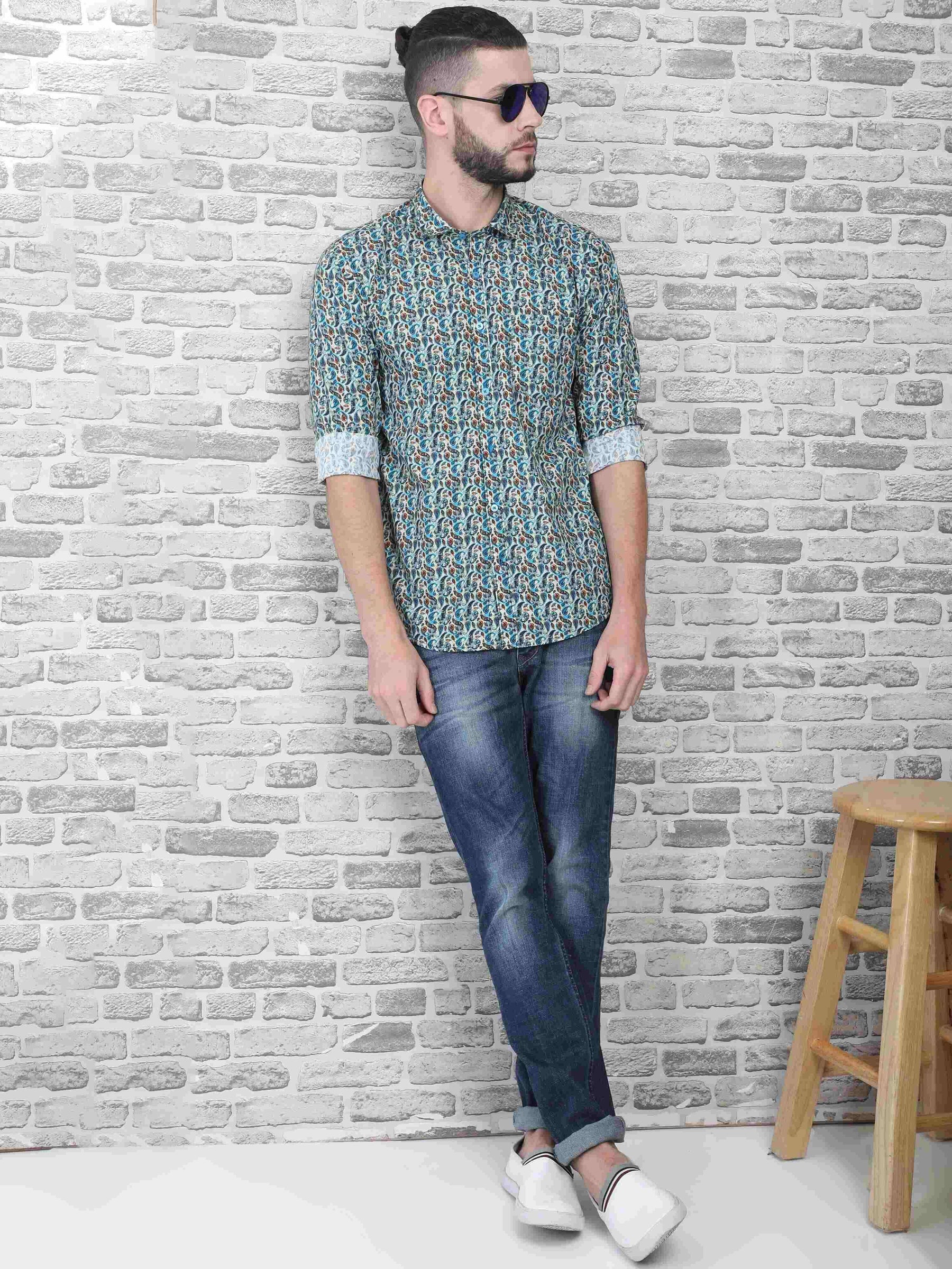 Fabian Men's Printed Casual Shirt - Guniaa Fashions