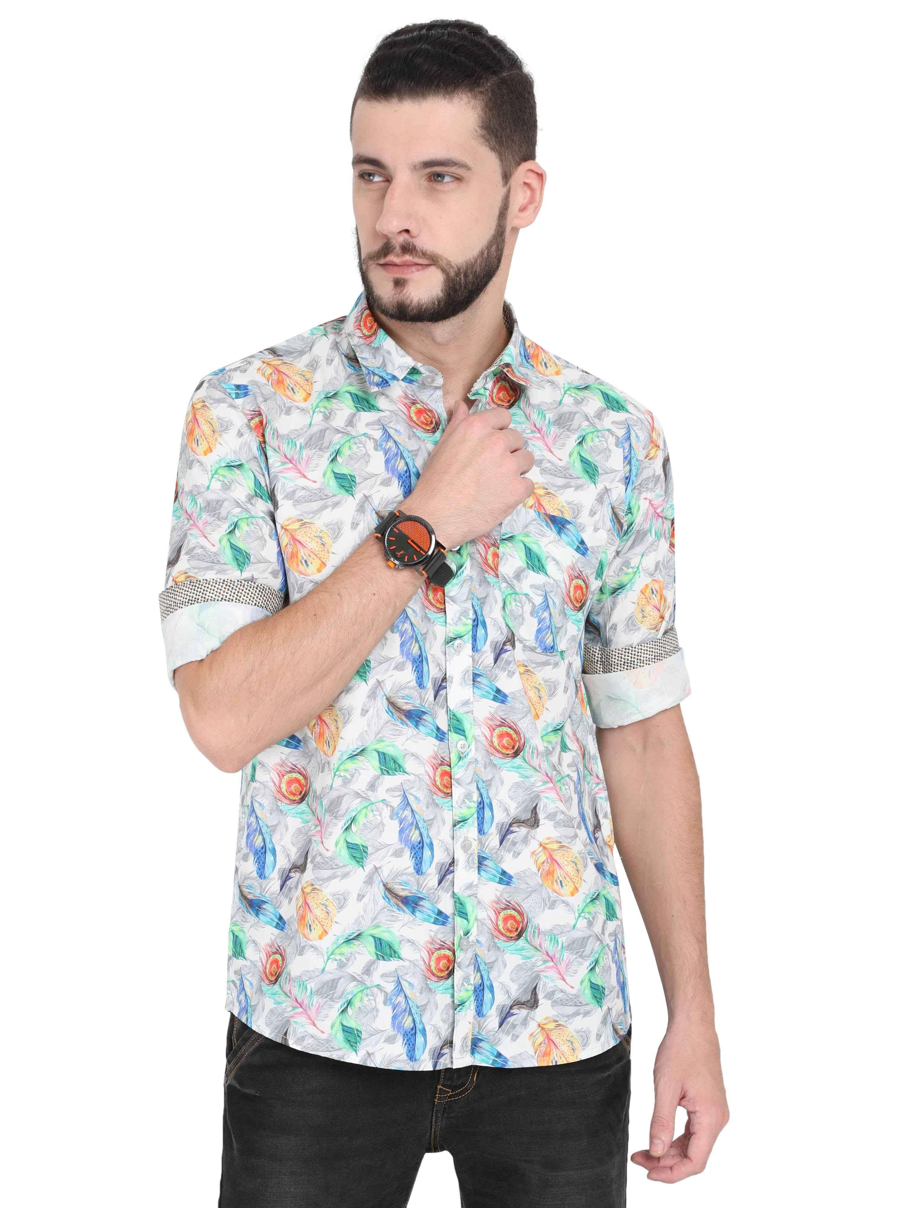 Flame Men's Printed Casual Shirt - Guniaa Fashions