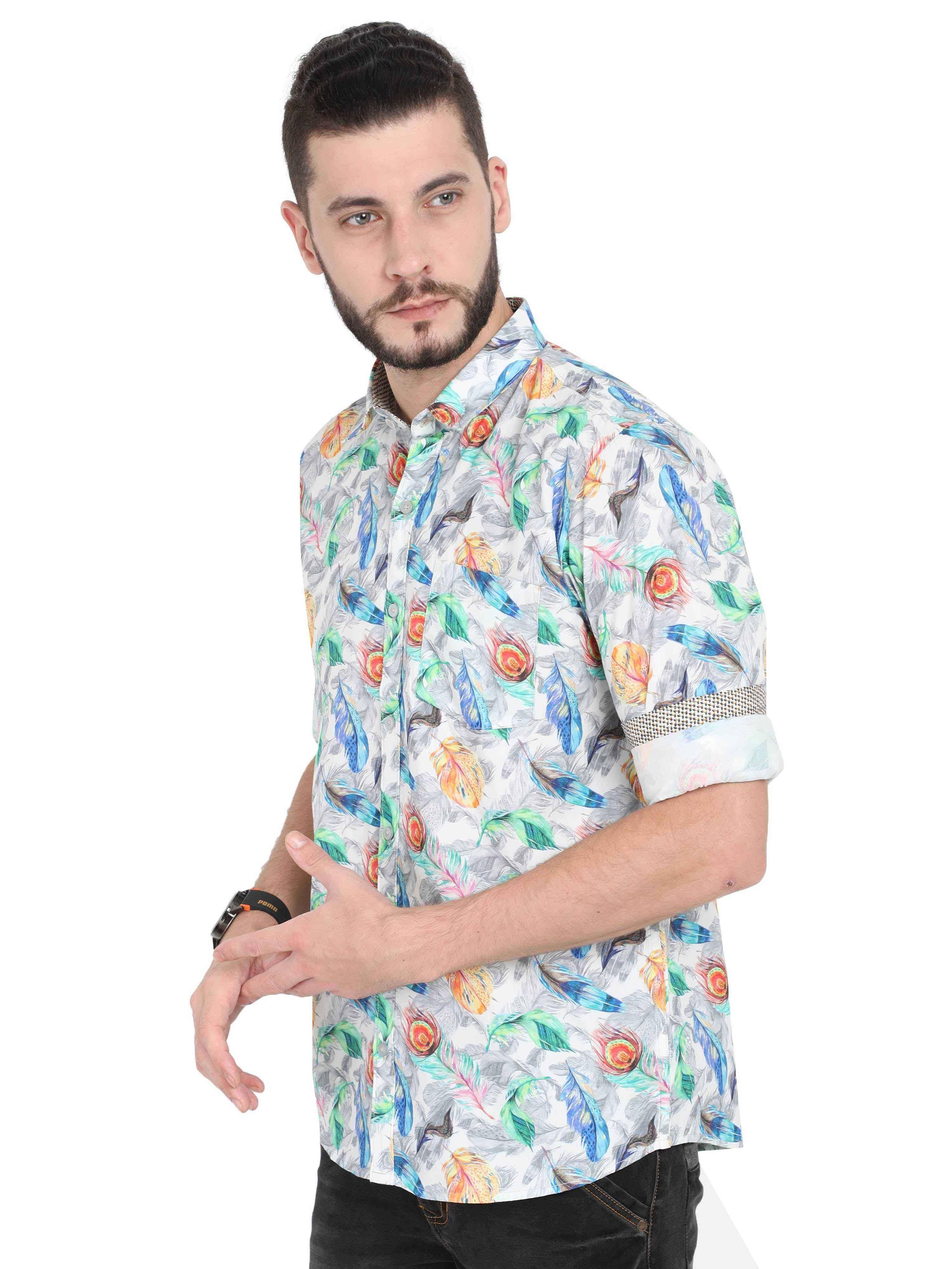 Flame Men's Printed Casual Shirt - Guniaa Fashions