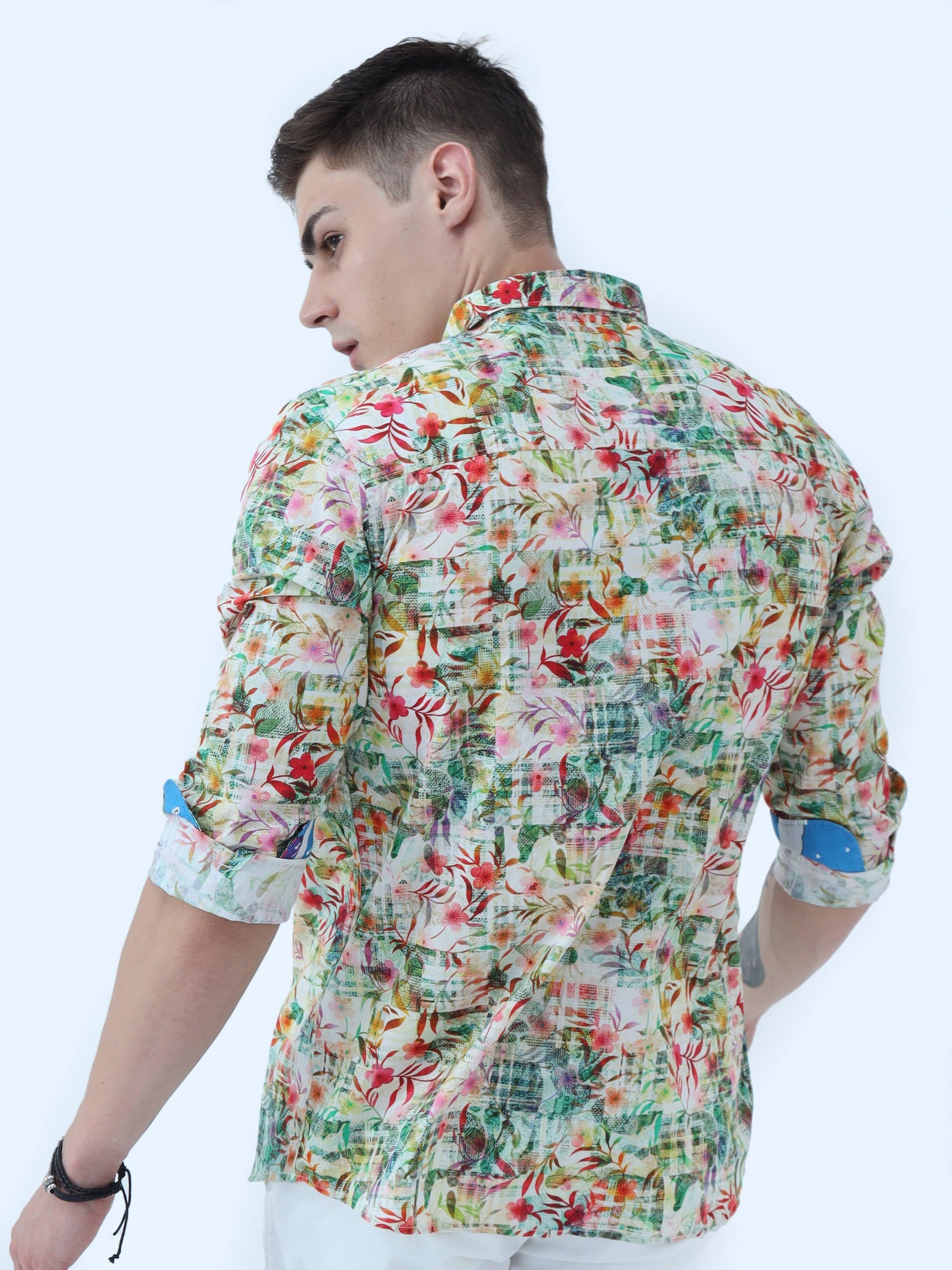 Flower Play Digital Printed Full Shirt - Guniaa Fashions