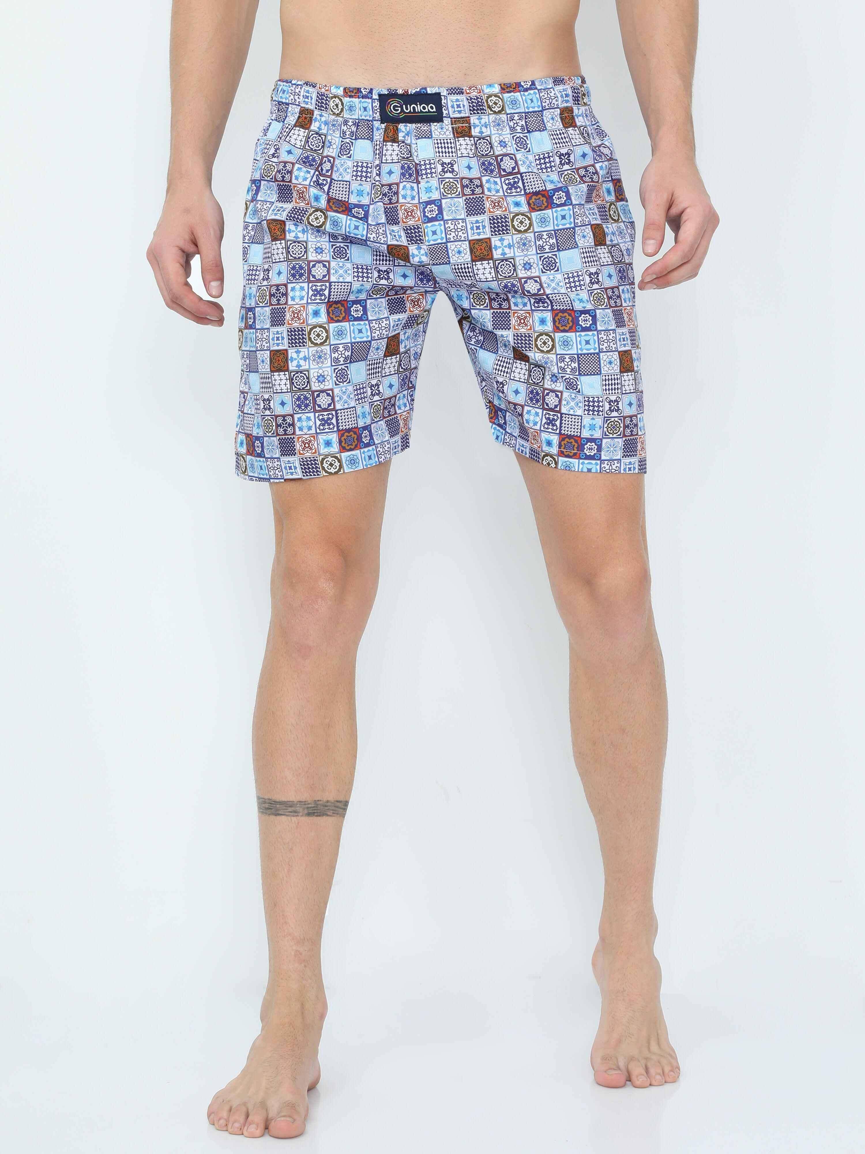 Fusion Blocks Digital Printed Men's Boxer - Guniaa Fashions