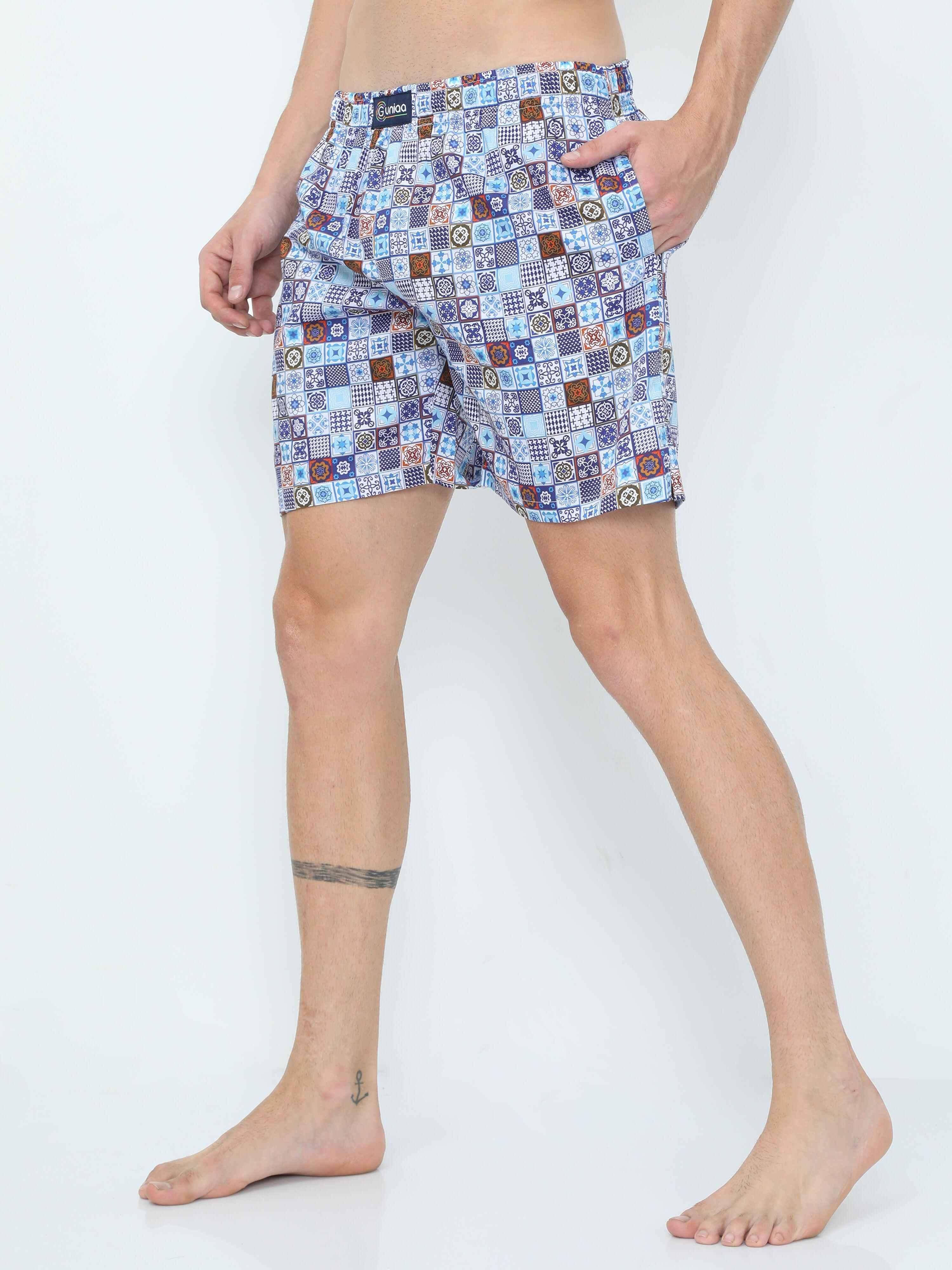 Fusion Blocks Digital Printed Men's Boxer - Guniaa Fashions