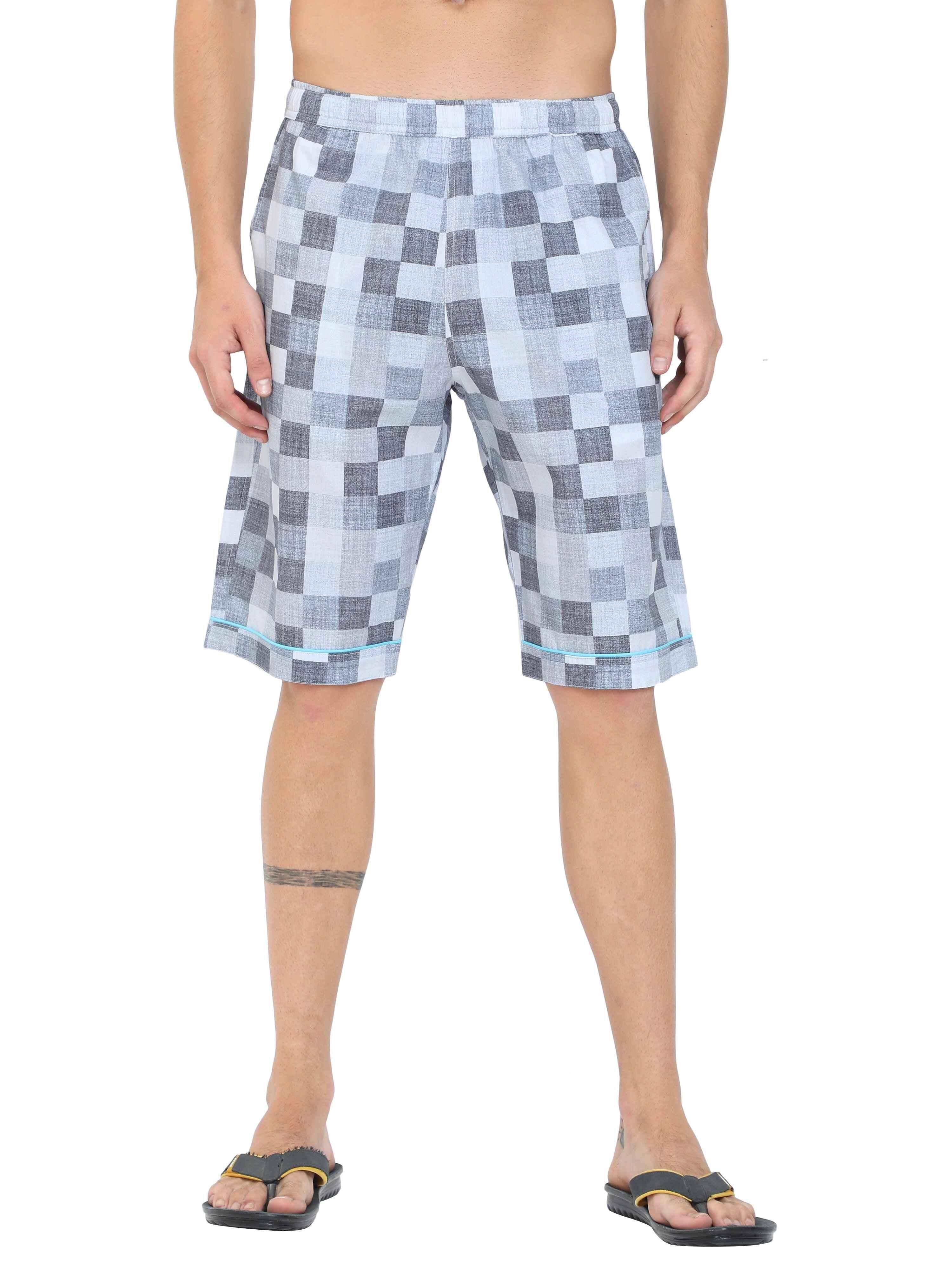 Guniaa Men's Chess Printed Night Wear Shorts - Guniaa Fashions