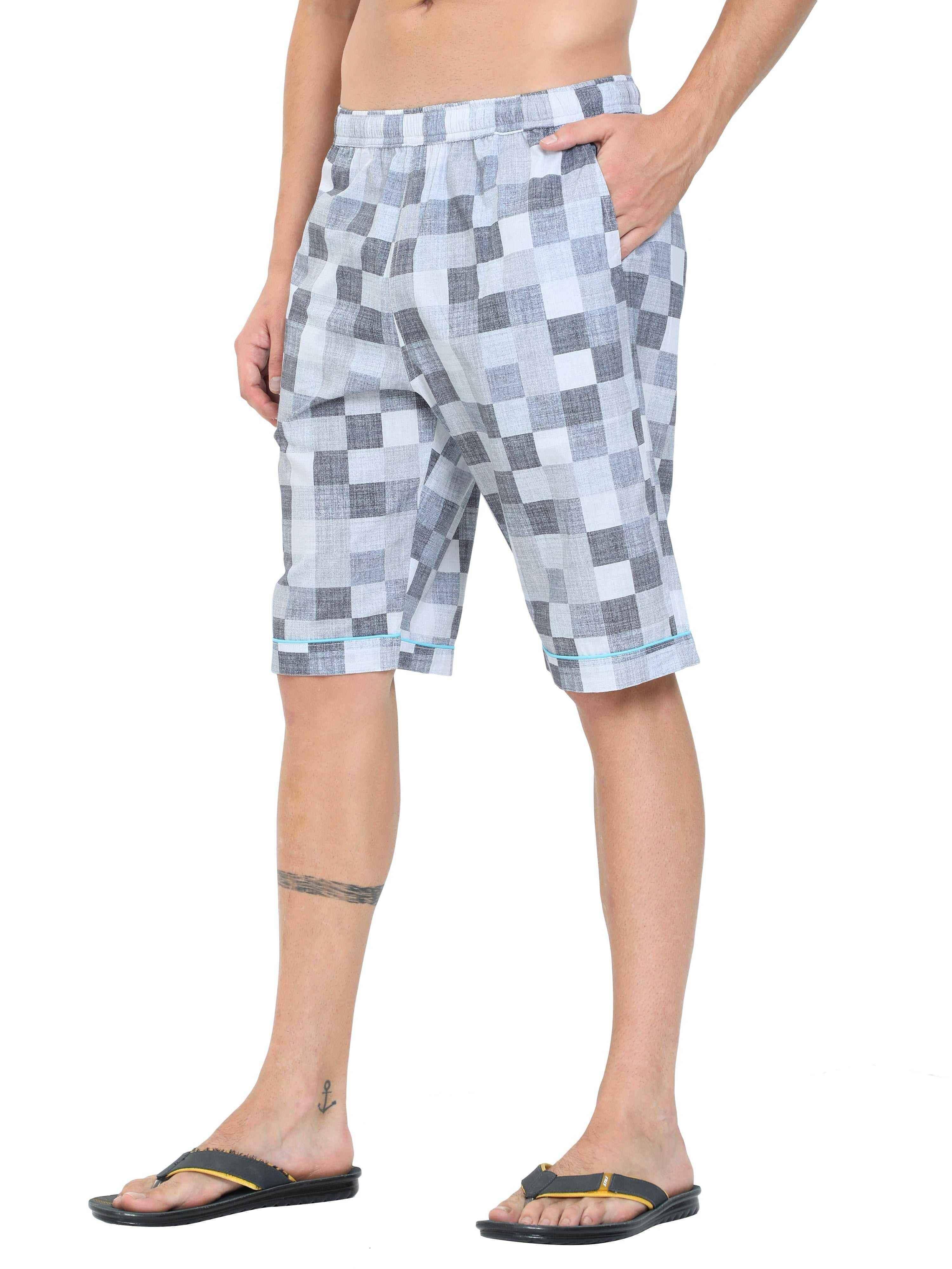 Guniaa Men's Chess Printed Night Wear Shorts - Guniaa Fashions