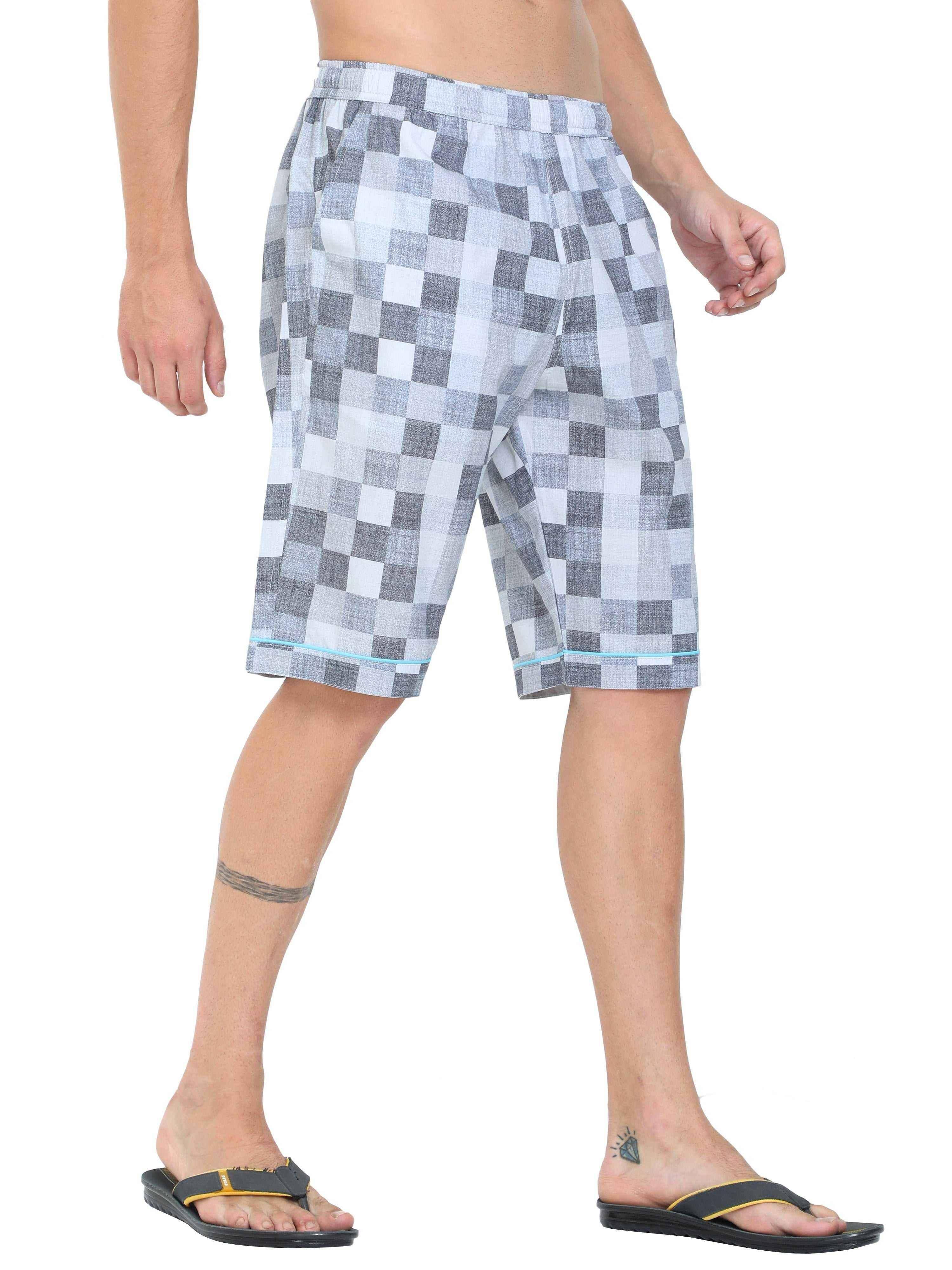 Guniaa Men's Chess Printed Night Wear Shorts - Guniaa Fashions