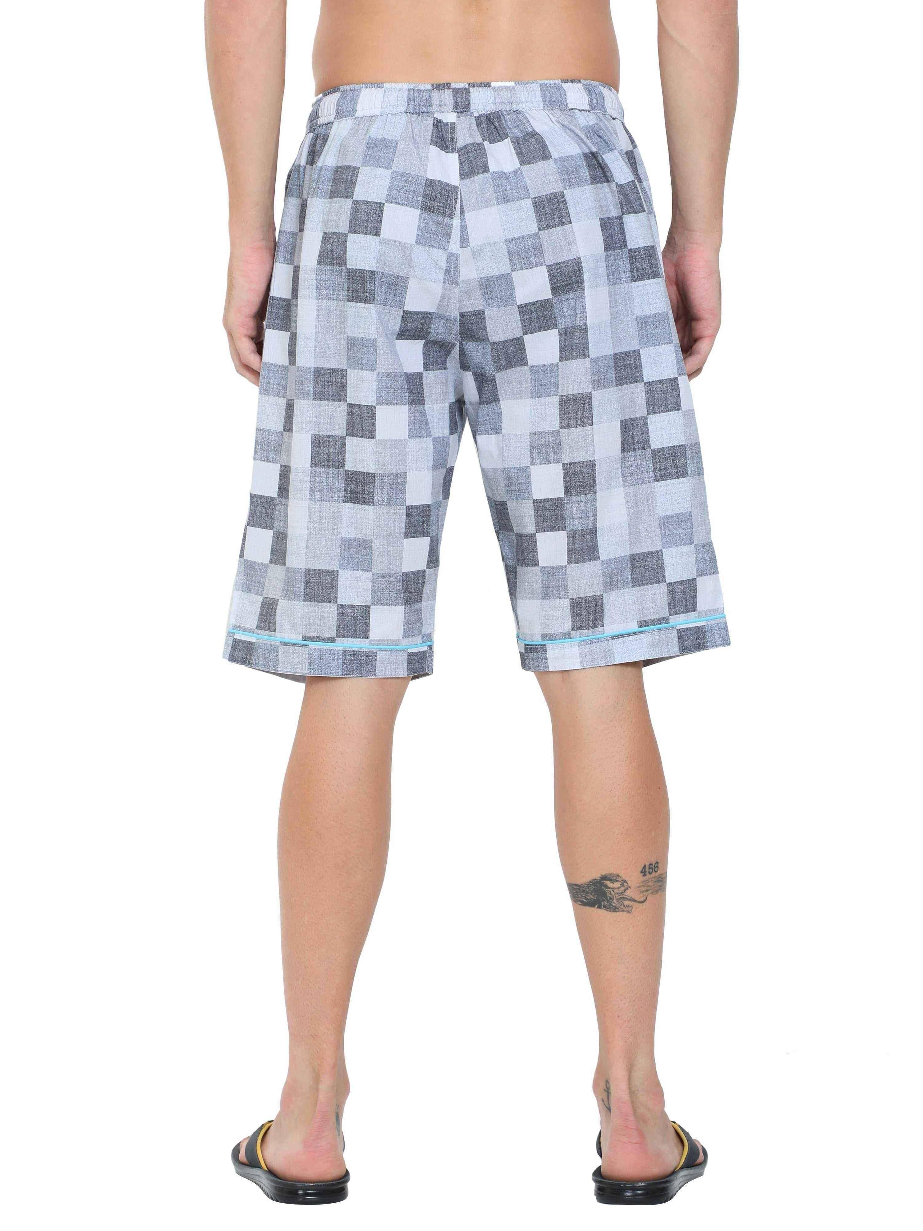 Guniaa Men's Chess Printed Night Wear Shorts - Guniaa Fashions