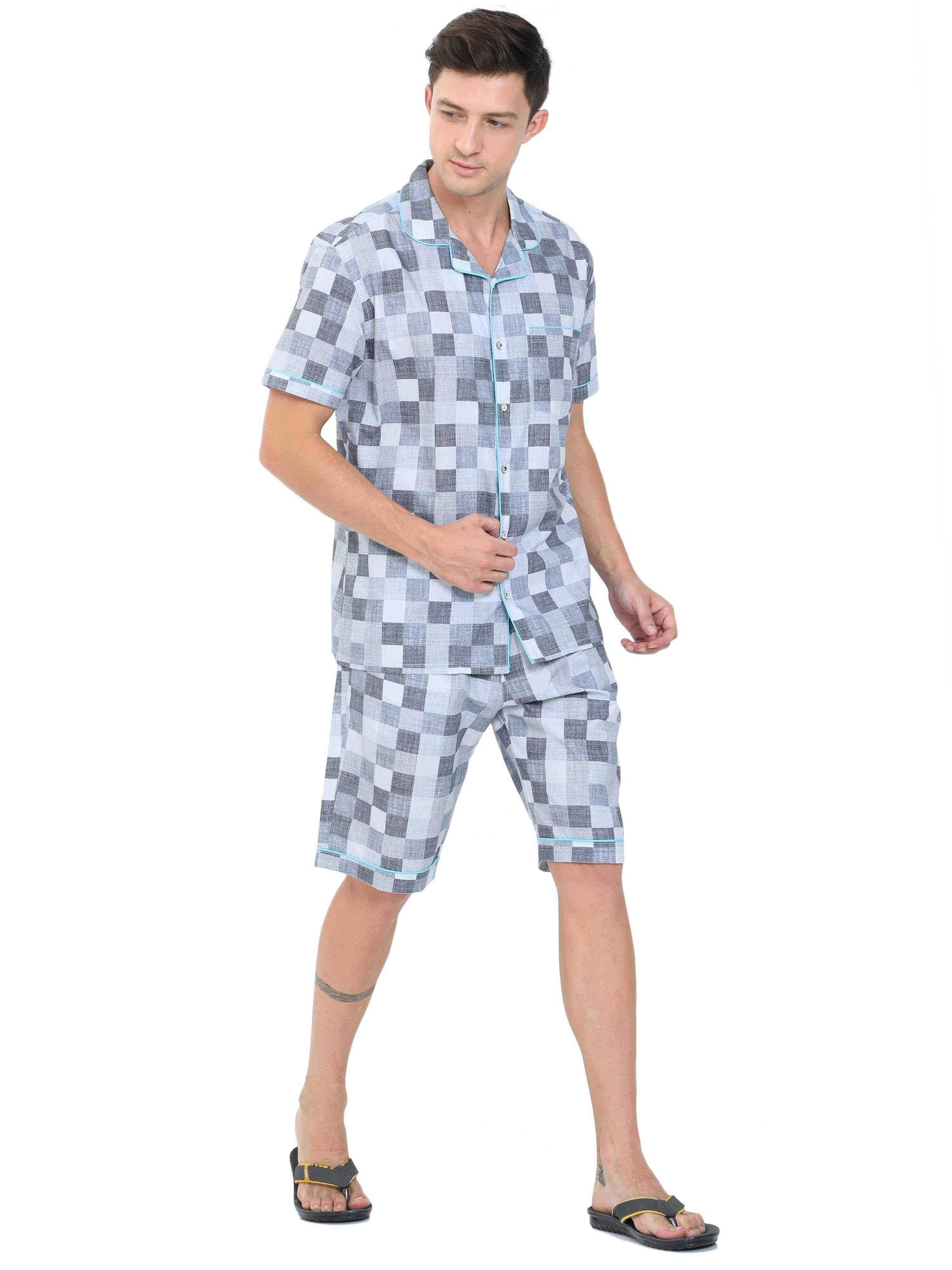 Guniaa Men's Chess Printed Night Wear Shorts - Guniaa Fashions