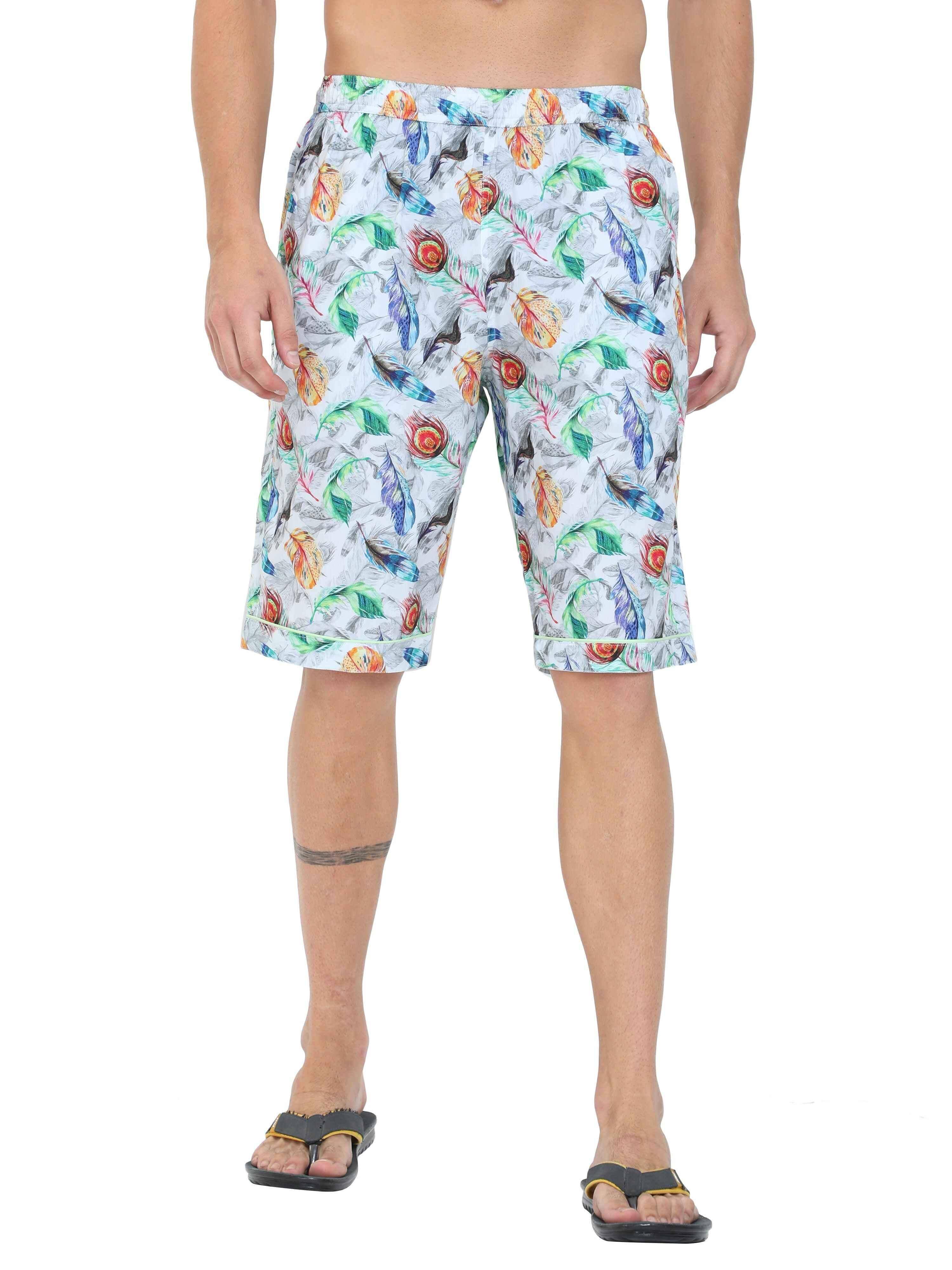 Guniaa Men's Flame Printed Night Wear Shorts - Guniaa Fashions