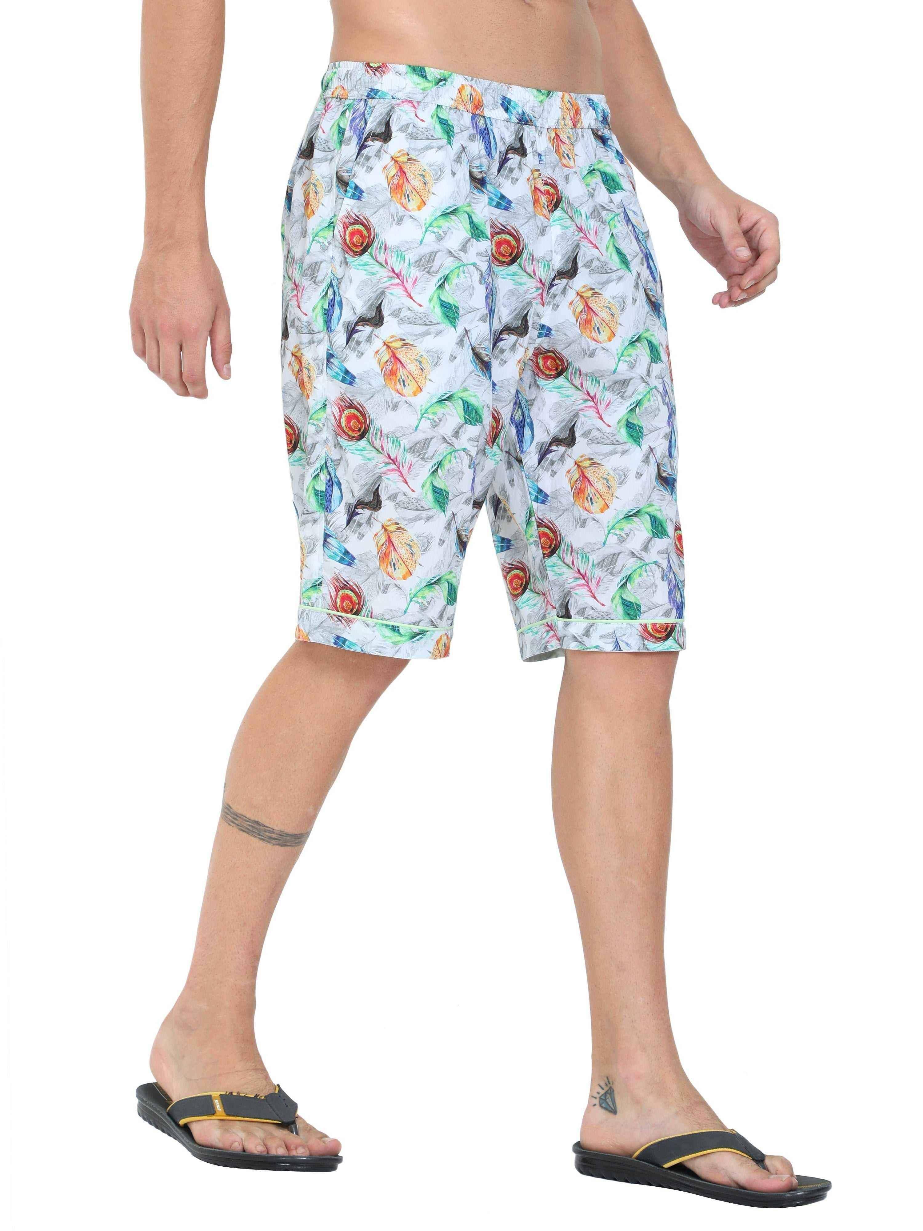 Guniaa Men's Flame Printed Night Wear Shorts - Guniaa Fashions