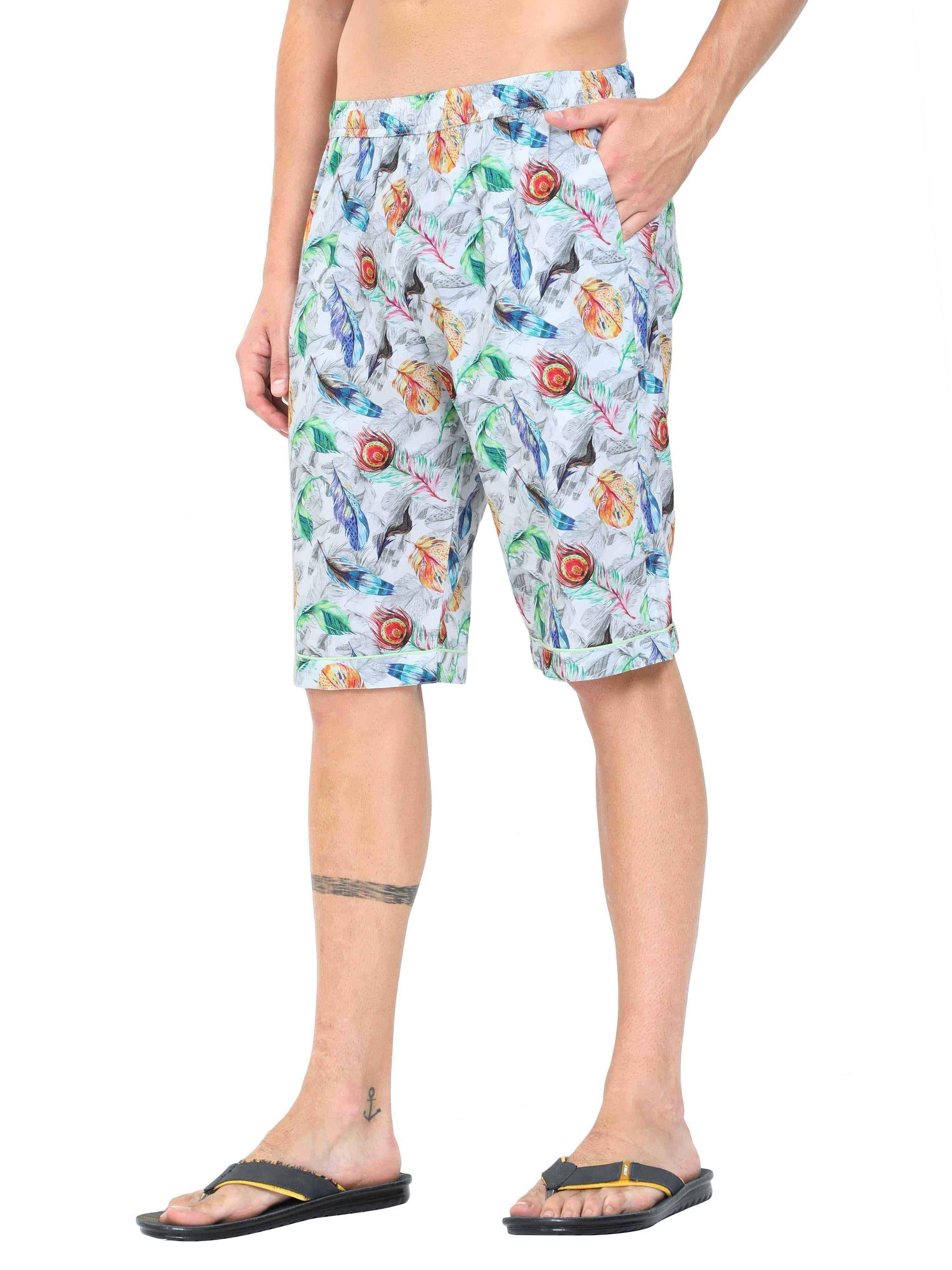 Guniaa Men's Flame Printed Night Wear Shorts - Guniaa Fashions