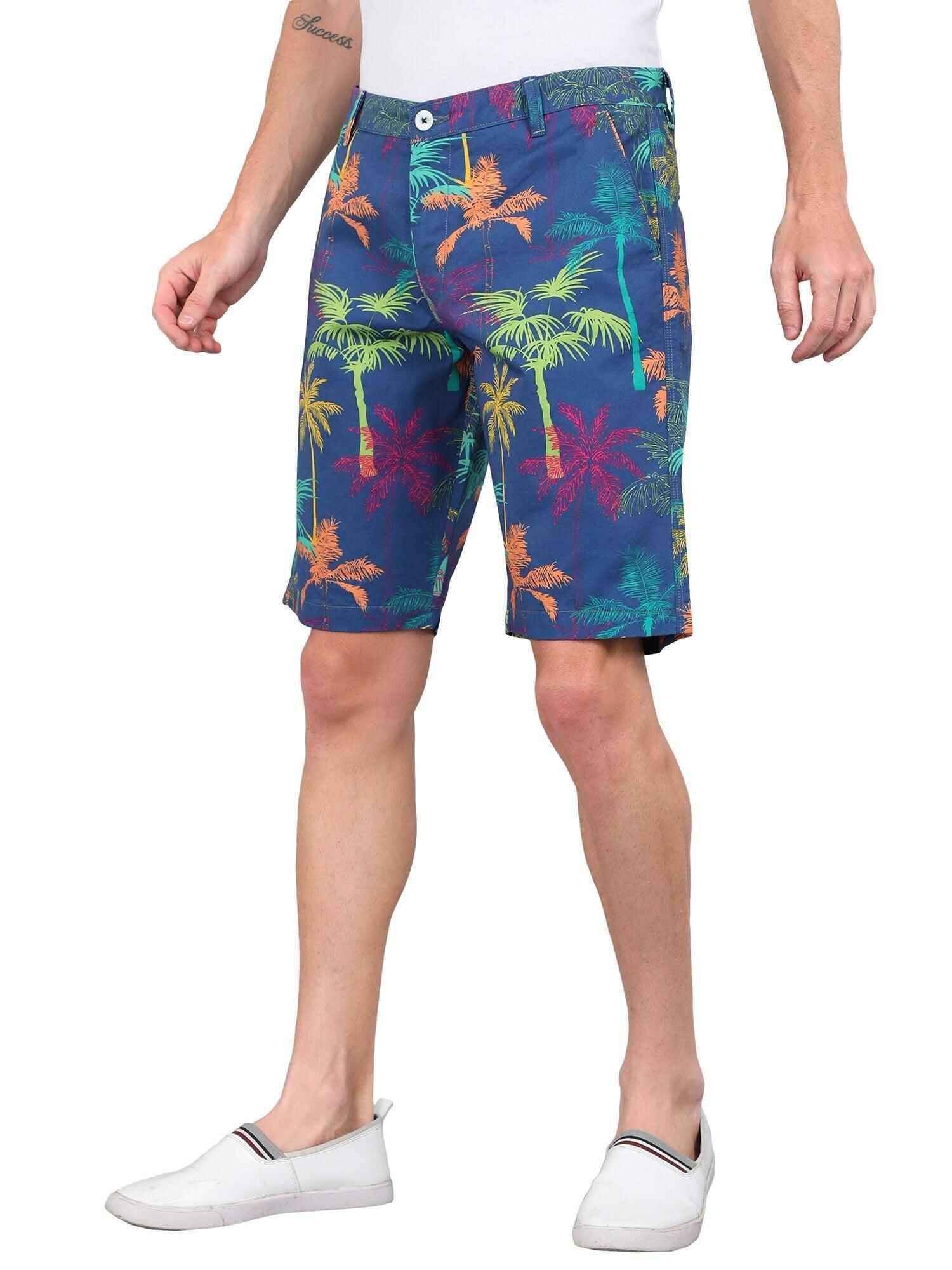 Guniaa Men's MultiColour Digital Printed Cotton Short - Guniaa Fashions