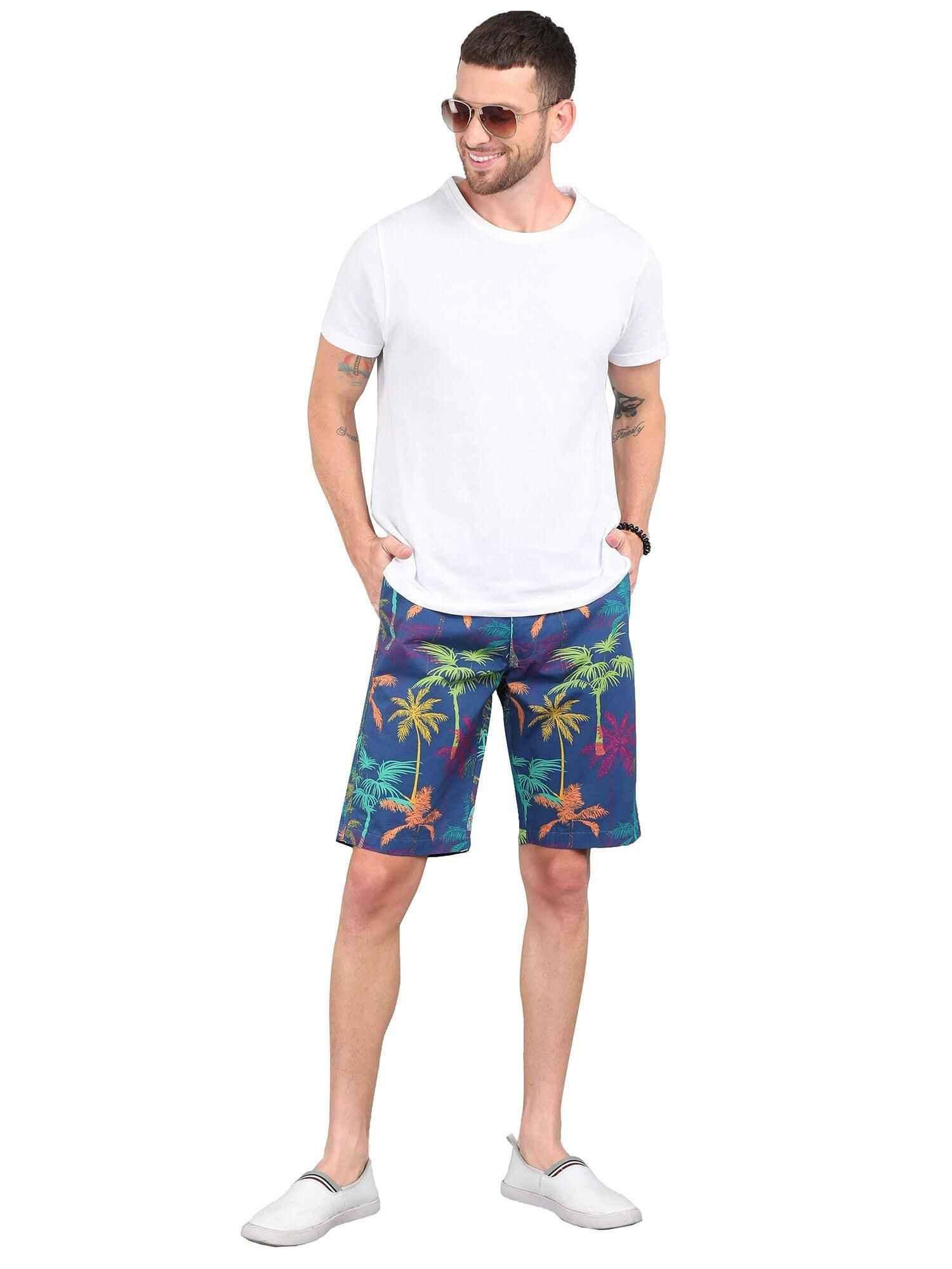 Guniaa Men's MultiColour Digital Printed Cotton Short - Guniaa Fashions