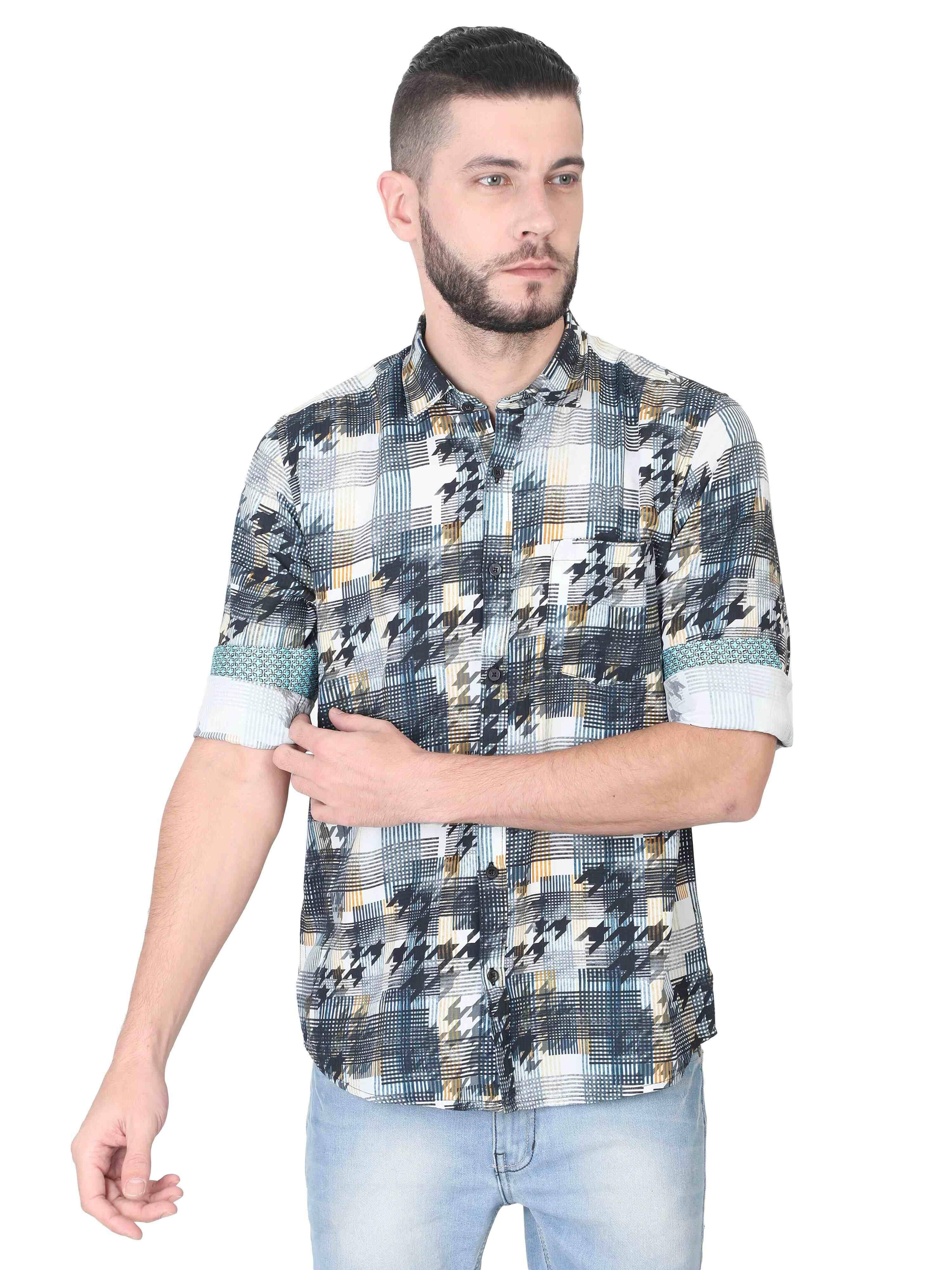 Herring Men's Printed Casual Shirt - Guniaa Fashions