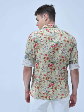 Hibiscus Beauty Digital Printed Full Shirt - Guniaa Fashions