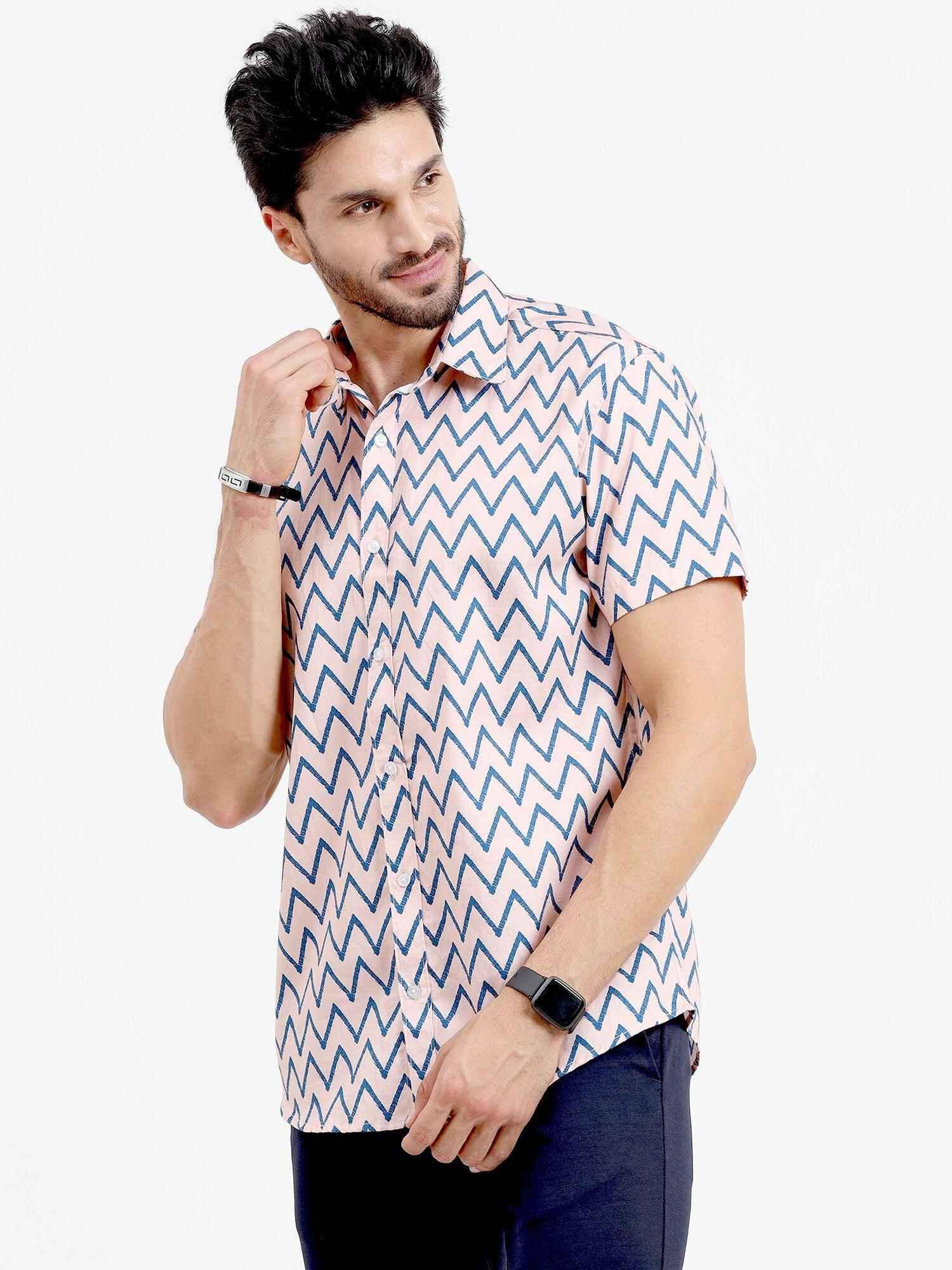 Houston Blue Wave Cotton Shirt - Guniaa Fashions