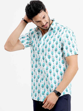 Jersey Ikkat Cotton Half Sleeve Shirt - Guniaa Fashions