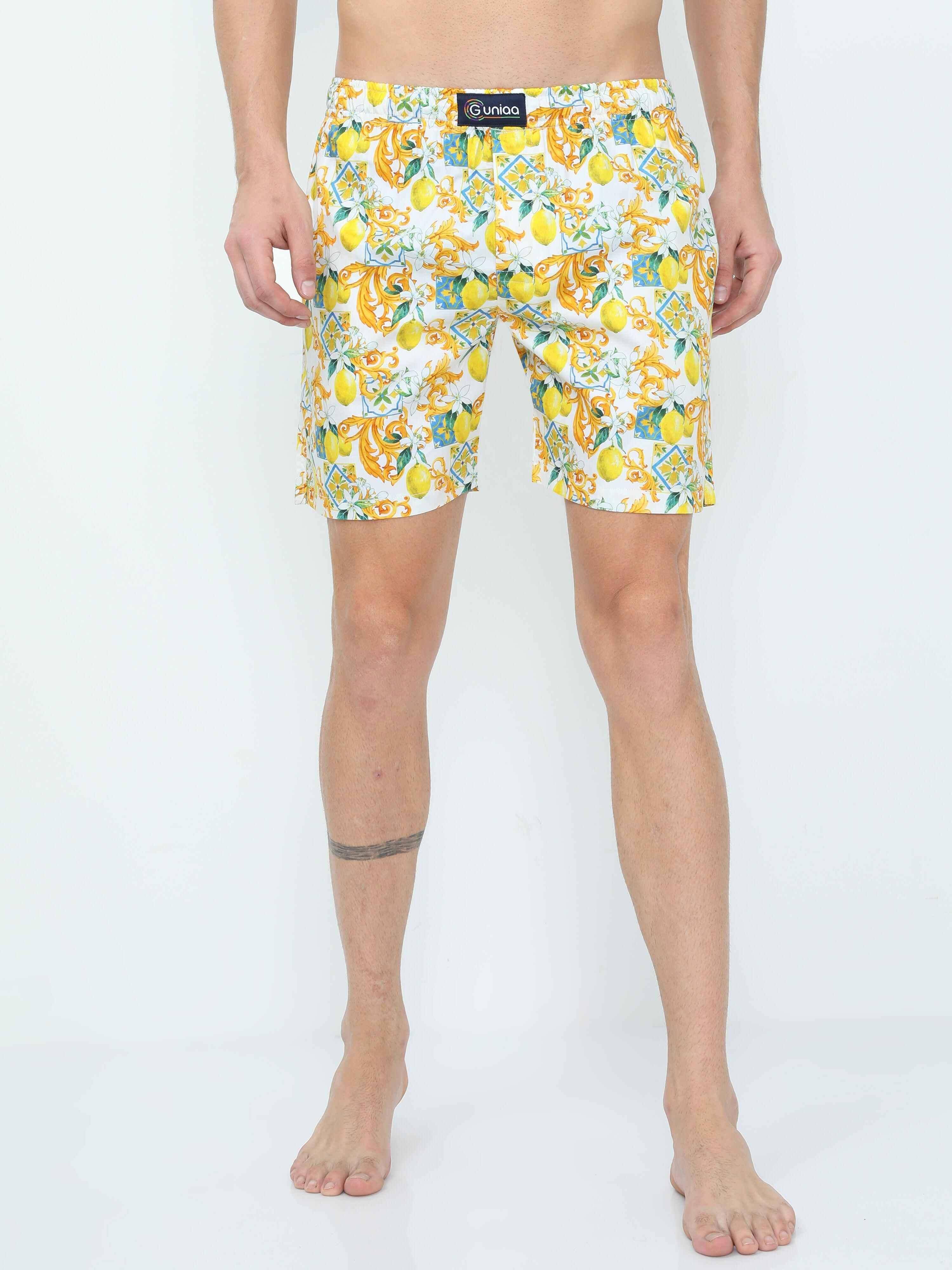 Lemon Cross Digital Printed Men's Boxer - Guniaa Fashions