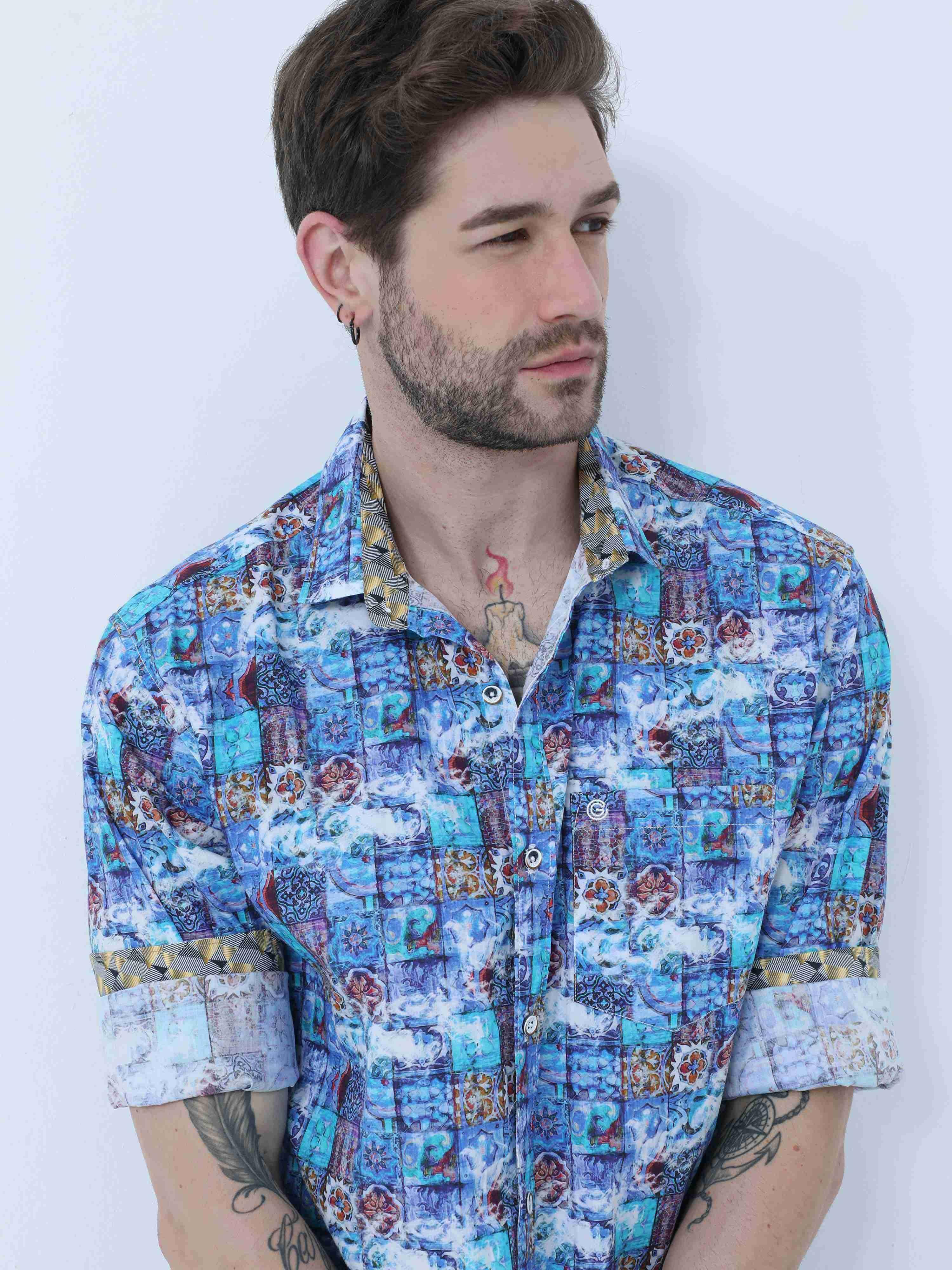 Limited edition - Blue Mischief Casual Full Shirt - Guniaa Fashions