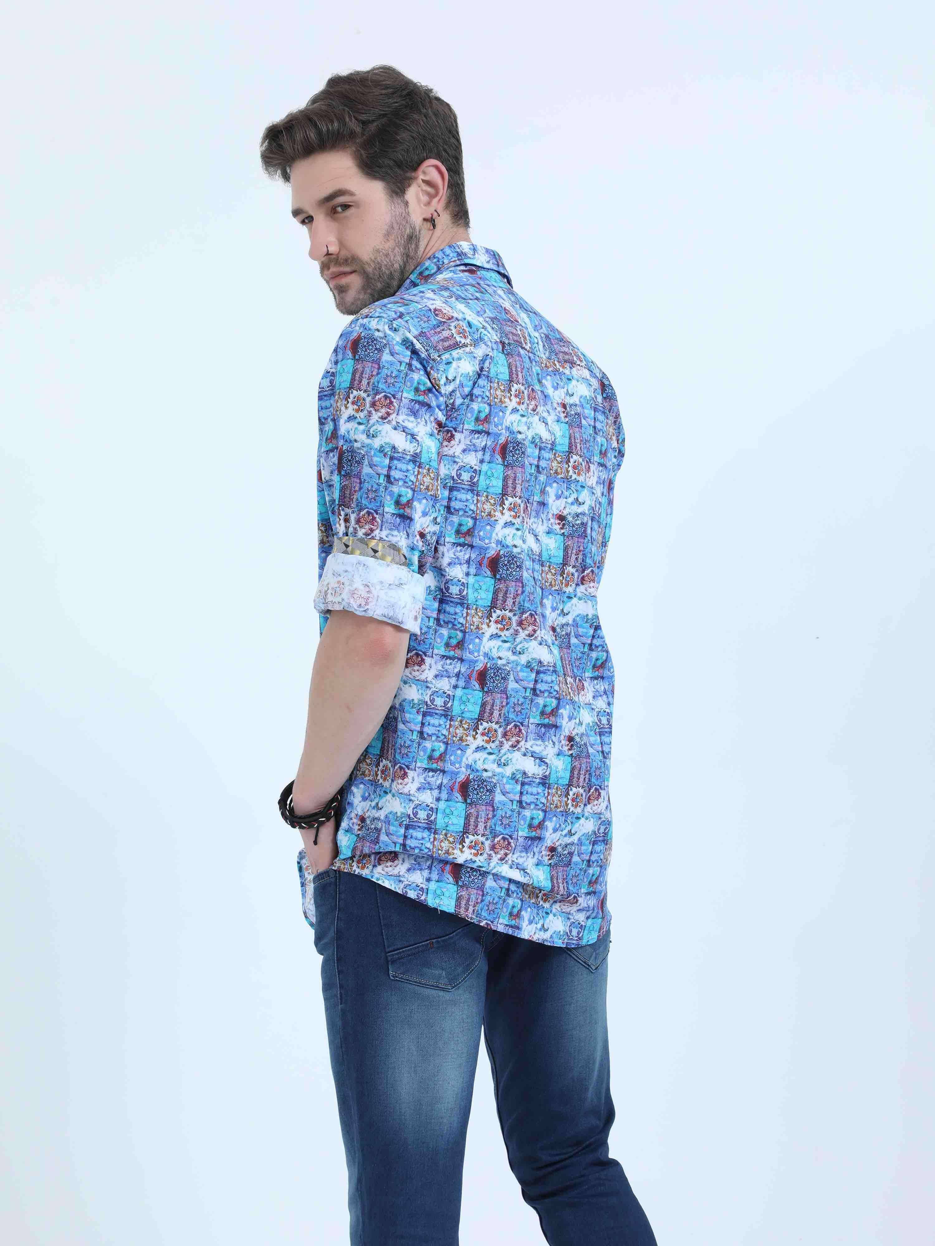 Limited edition - Blue Mischief Casual Full Shirt - Guniaa Fashions