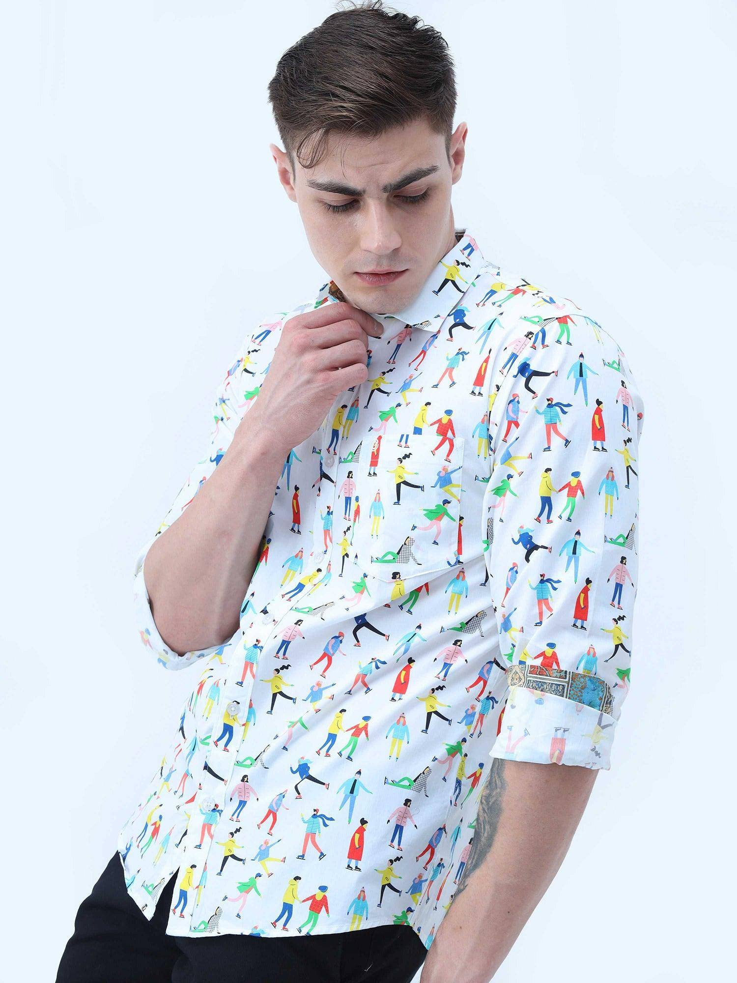 Multi Colour Digital Printed Shirt - Guniaa Fashions